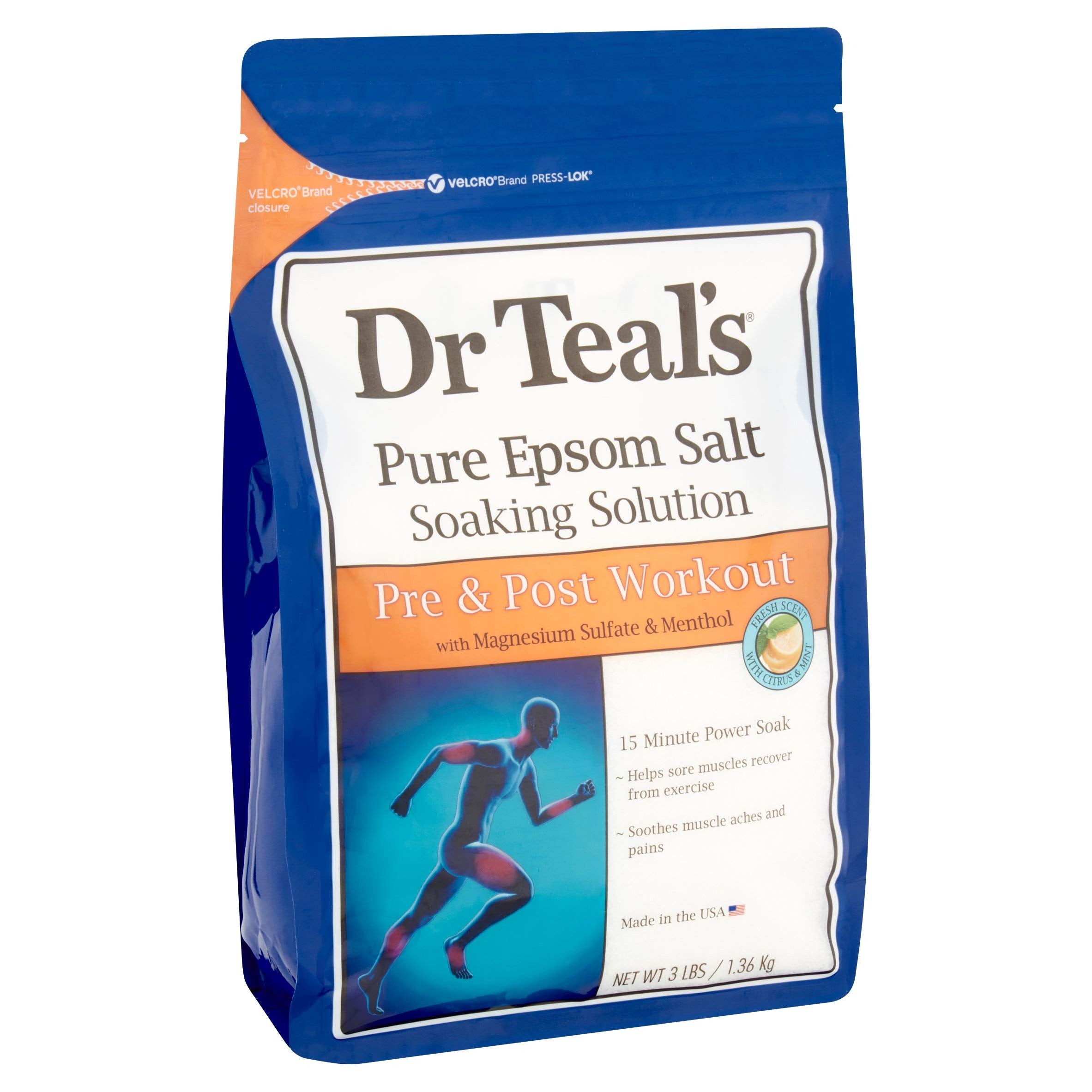 Dr Teal's Pure Epsom Salt Recovery Gift Set – Lavender & Pre/Post Workout (2x3lb) with Magnesium Sulfate & Menthol