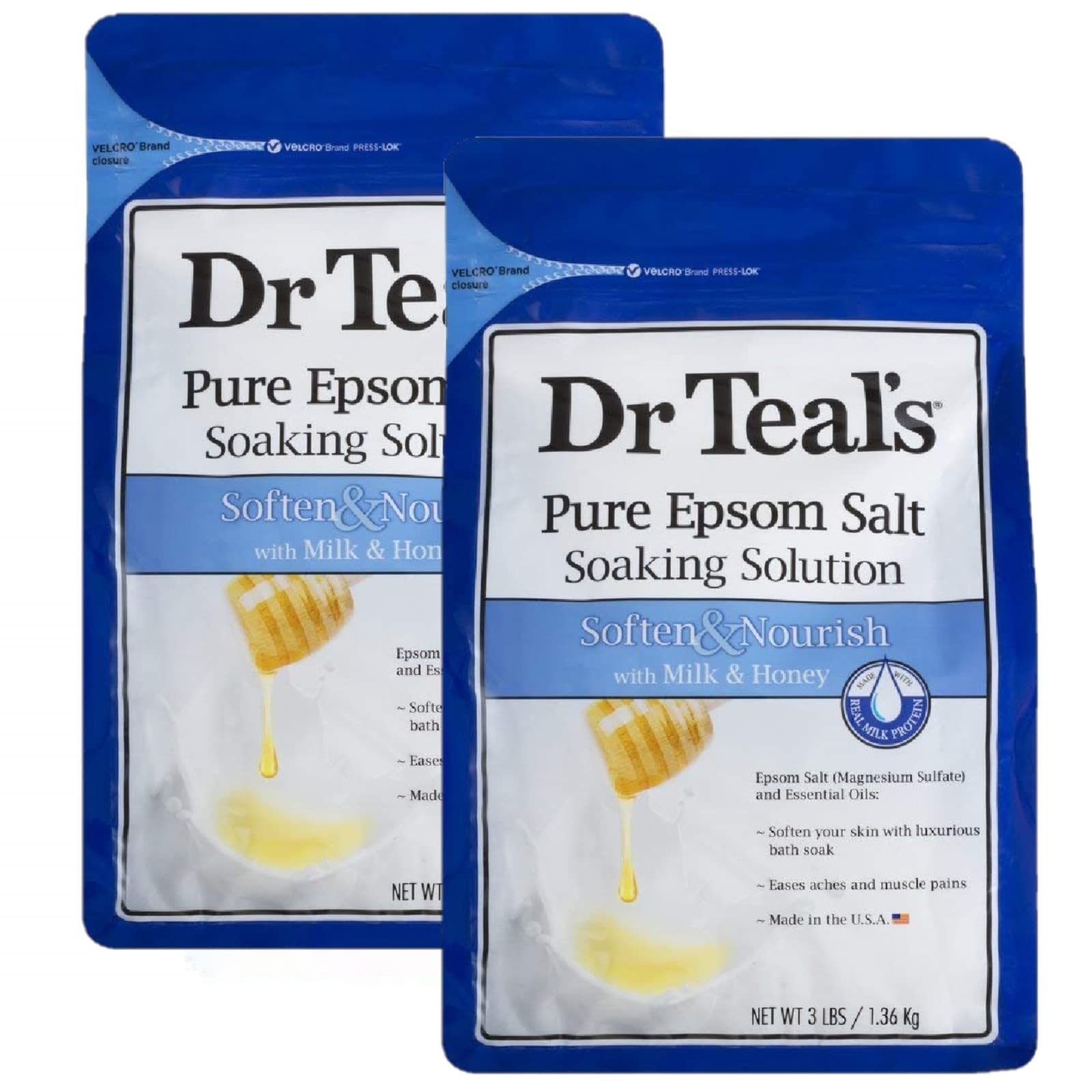 Dr Teal's Soften & Nourish Milk & Honey Soaking Solution Gift Set - 2 Pack, 3 lb Each