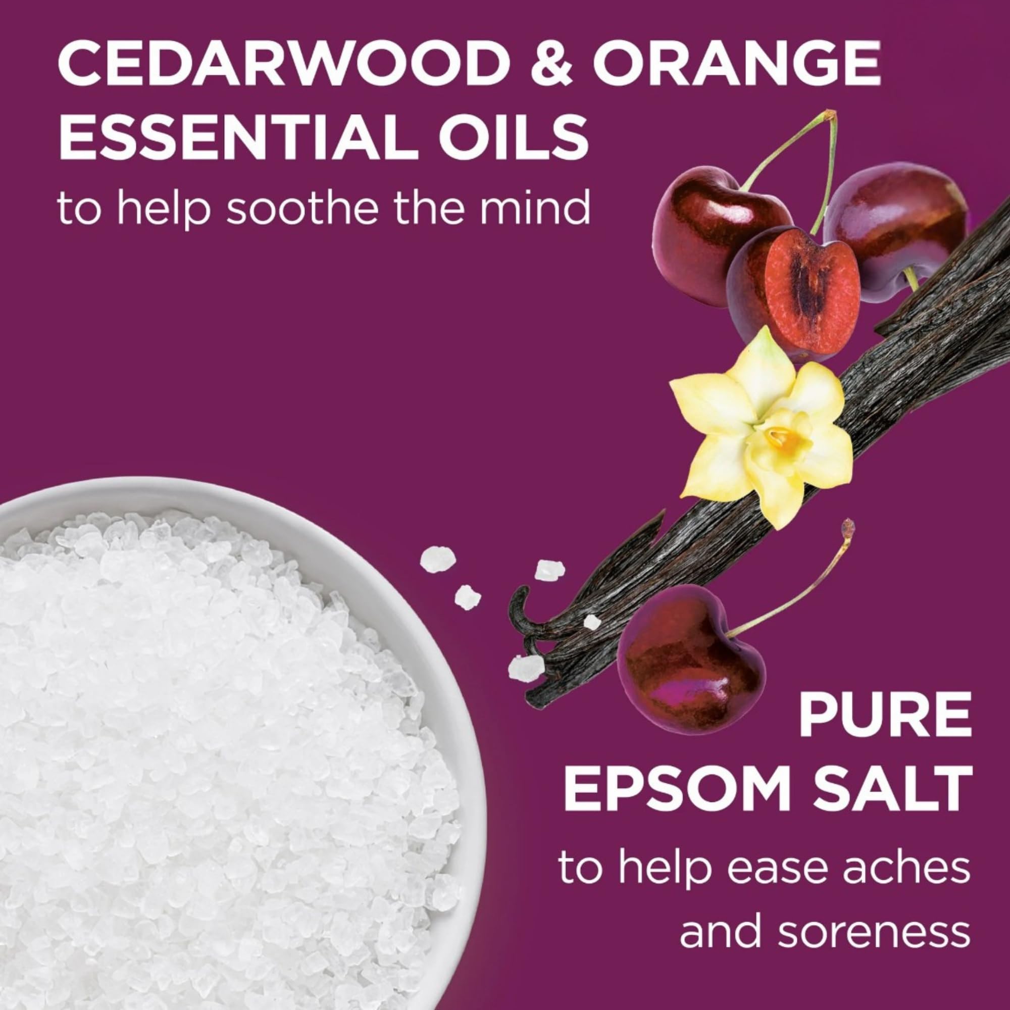 Dr Teal's Limited Edition Black Cherry & Vanilla Bath Set – Pure Epsom Salt & Foaming Bath, 34 oz