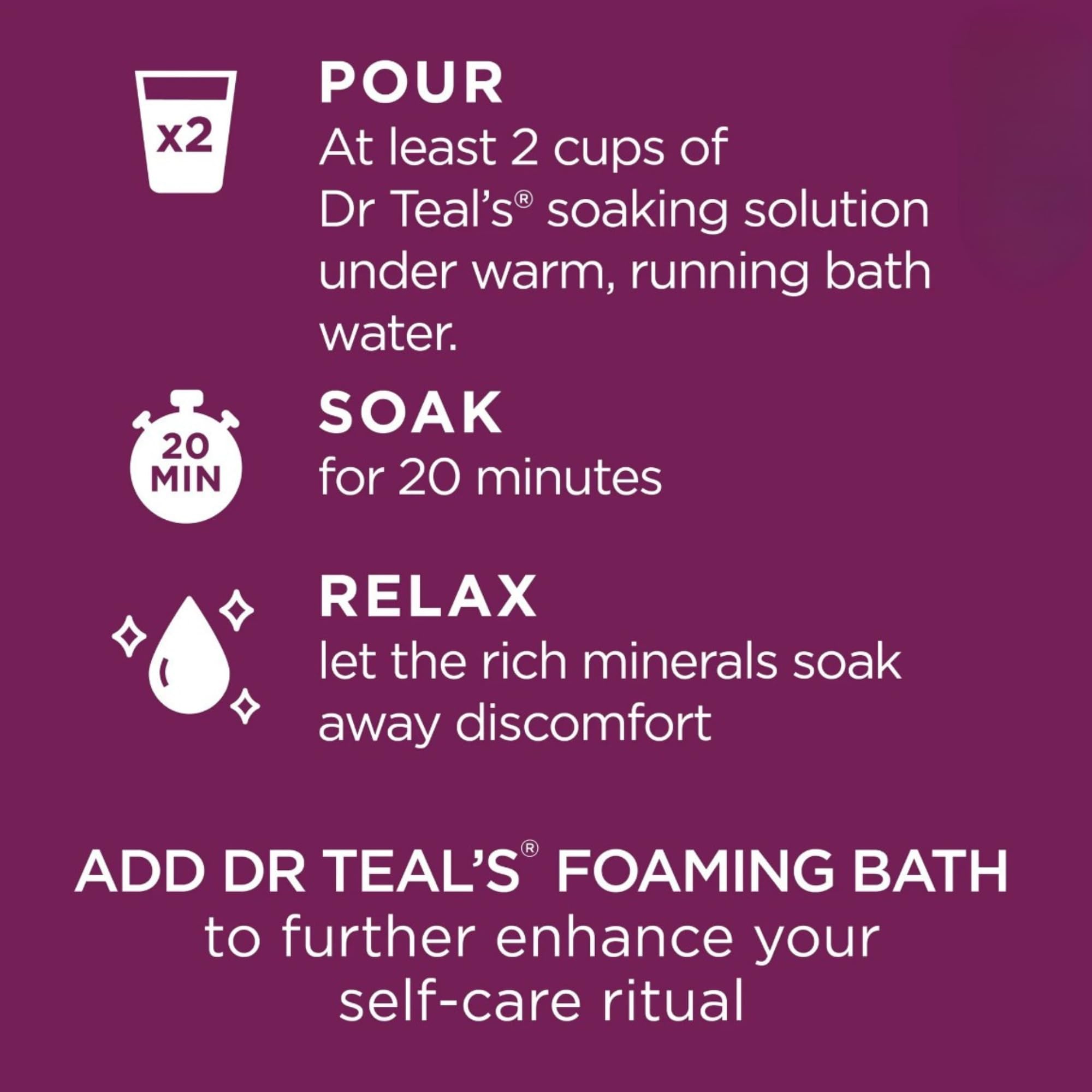 Dr Teal's Limited Edition Black Cherry & Vanilla Bath Set – Pure Epsom Salt & Foaming Bath, 34 oz