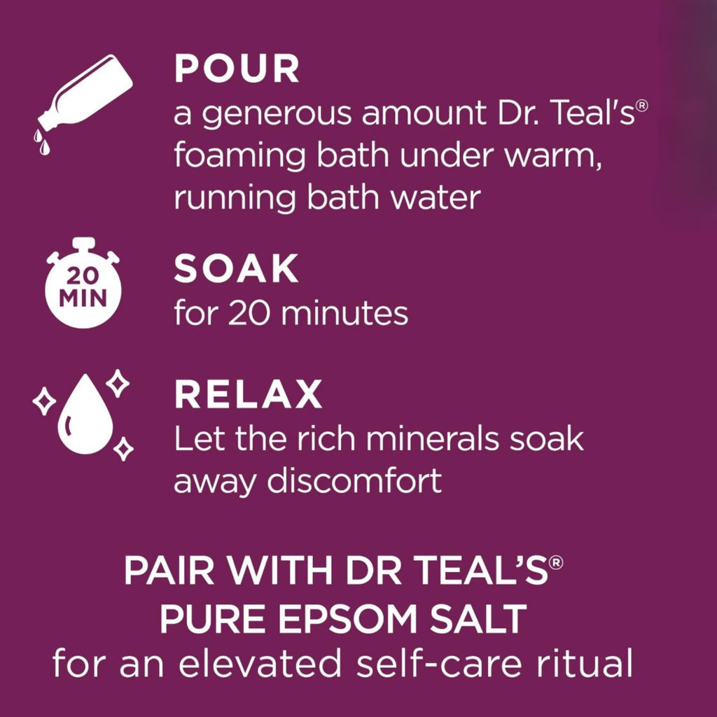 Dr Teal's Limited Edition Black Cherry & Vanilla Bath Set – Pure Epsom Salt & Foaming Bath, 34 oz