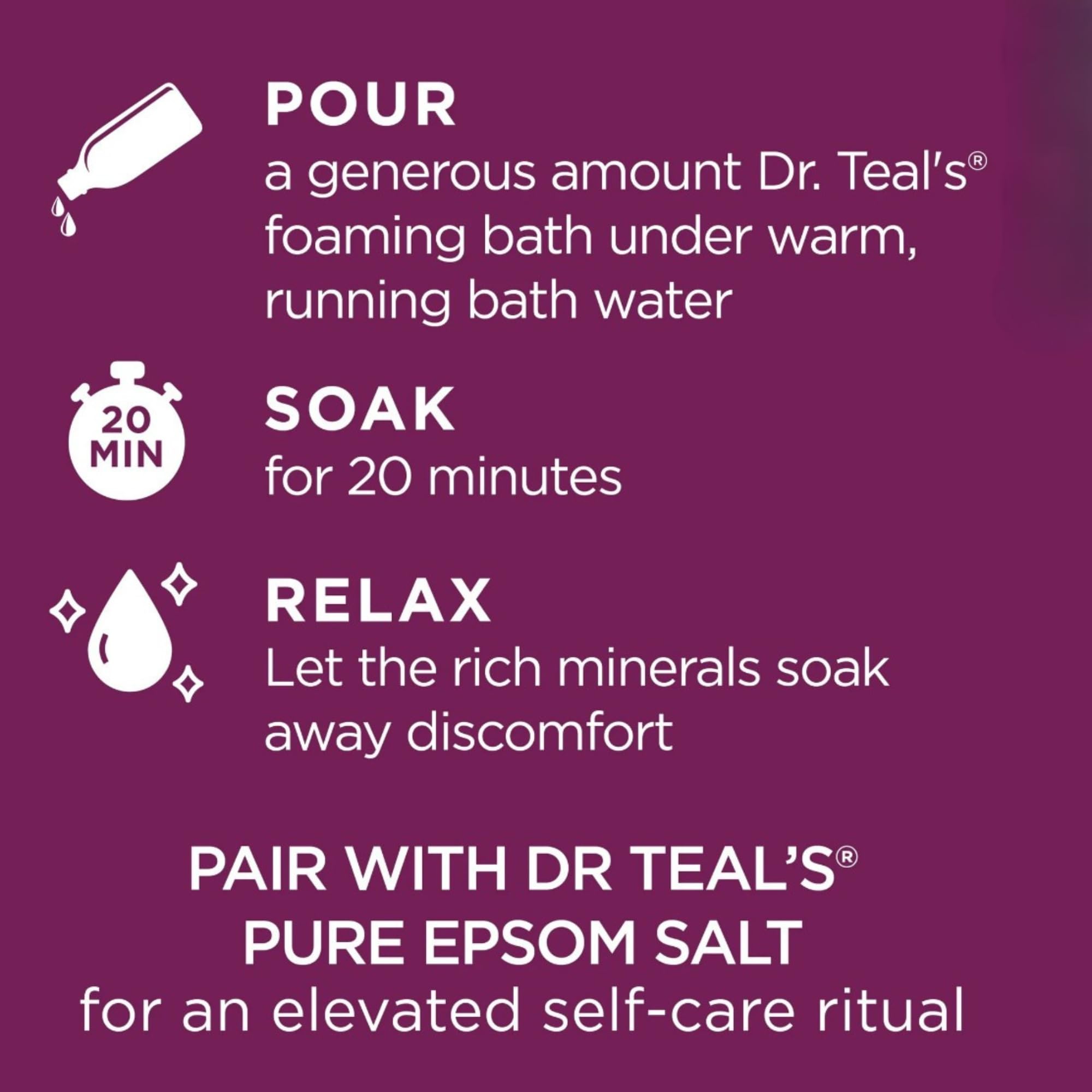 Dr Teal's Limited Edition Black Cherry & Vanilla Bath Set – Pure Epsom Salt & Foaming Bath, 34 oz