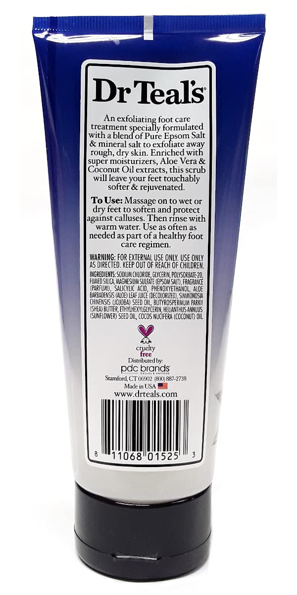 Dr Teal's Softening Remedy Coconut Oil Foot Scrub Gift Set – 2 Pack, 6oz Each