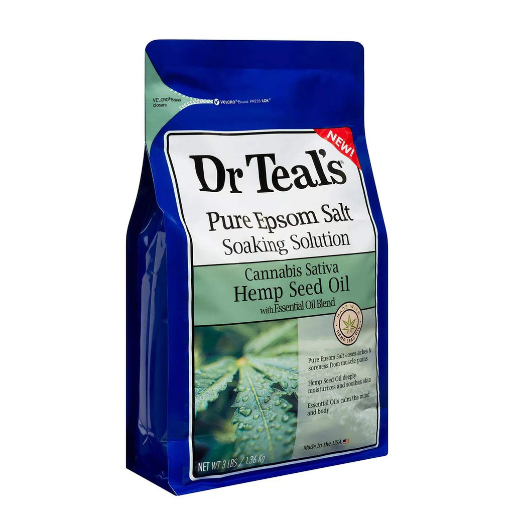 Dr Teal's Pure Epsom Salt Bath Gift Set (2-Pack, 3 lbs each) – Lavender & Hemp Seed Oil Soaks