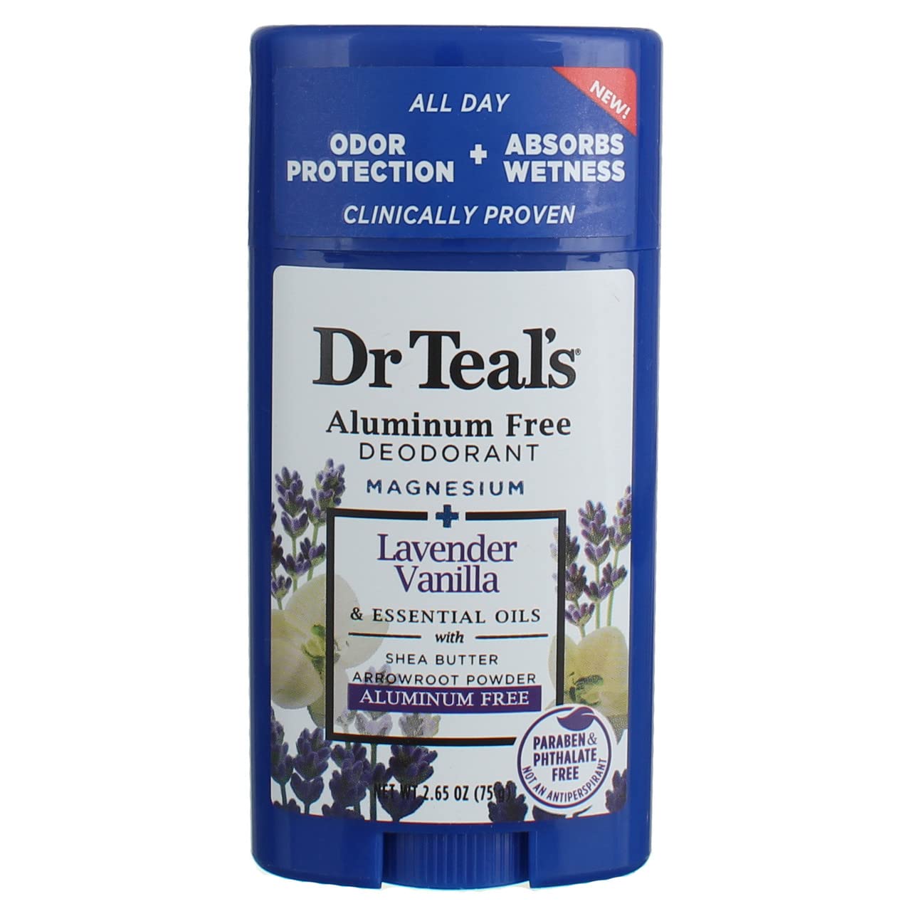 Dr Teal's Vanilla Lavender Aluminum-Free Deodorant Gift Set – 2 Pack (2.65 oz Each) | Magnesium-Driven Moisture & Fresh Scent