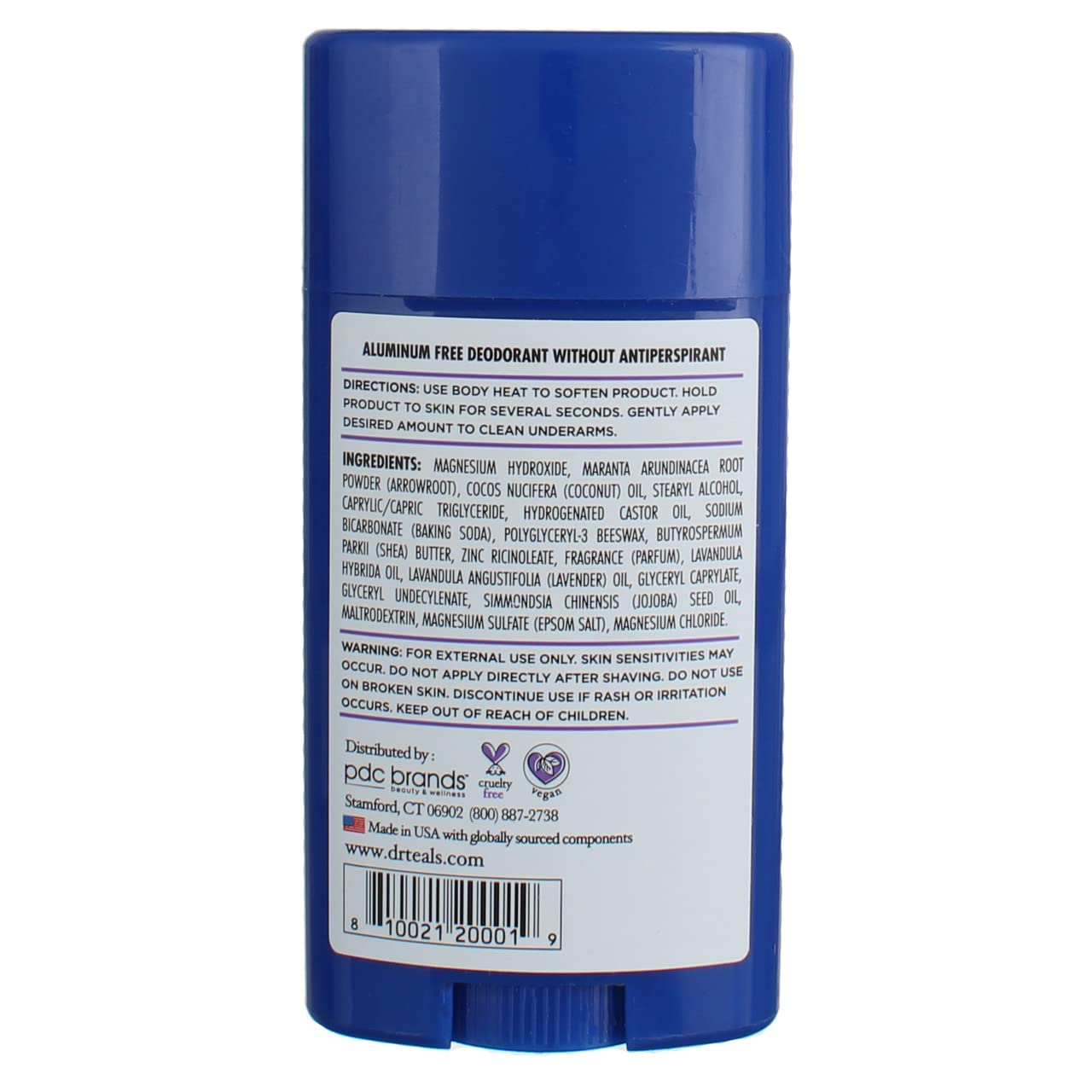 Dr Teal's Vanilla Lavender Aluminum-Free Deodorant Gift Set – 2 Pack (2.65 oz Each) | Magnesium-Driven Moisture & Fresh Scent