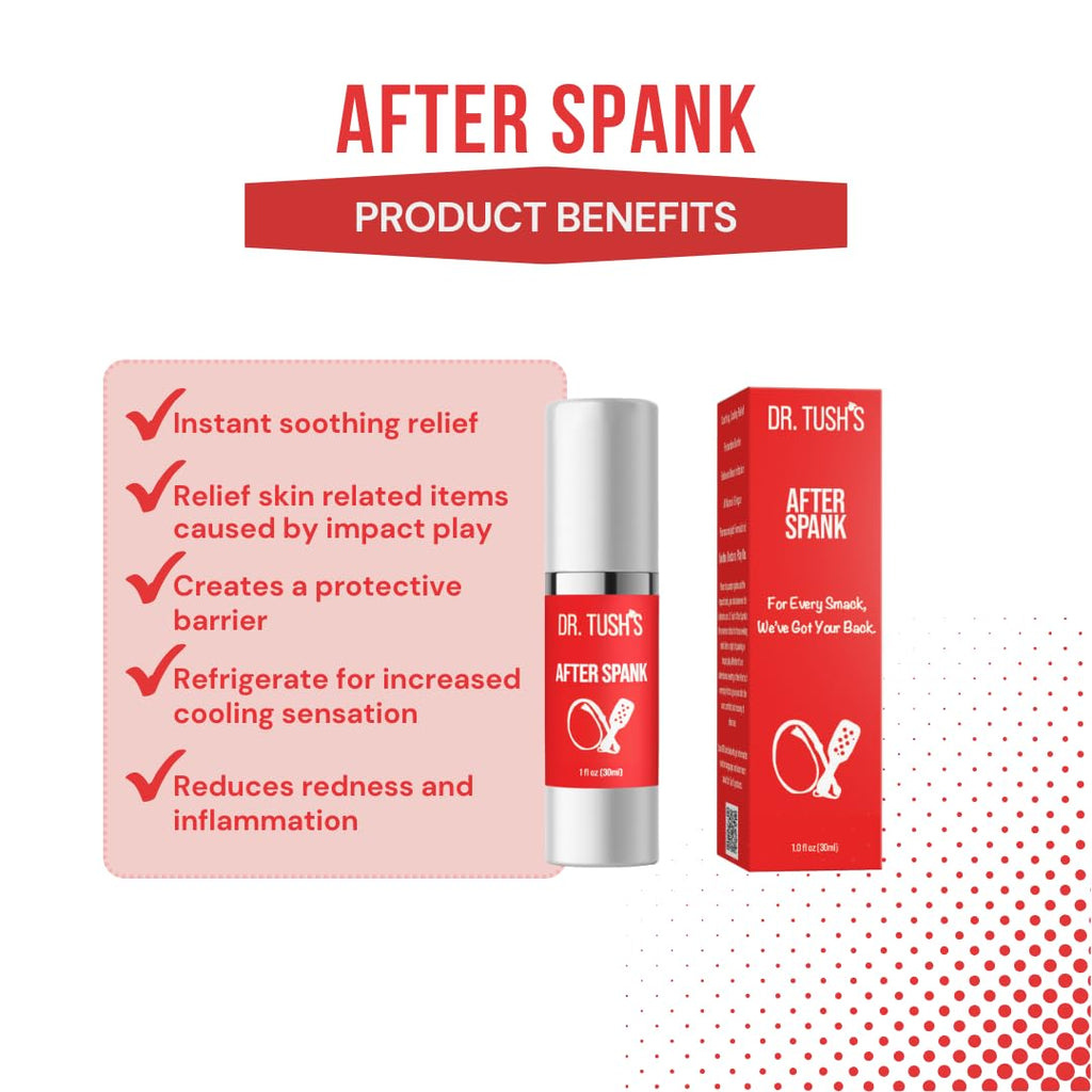 Dr. Tush's After Spank – Cooling Post-Play Gel with Arnica, Vitamin E & Peppermint | 30ML Airless Pump | Vegan