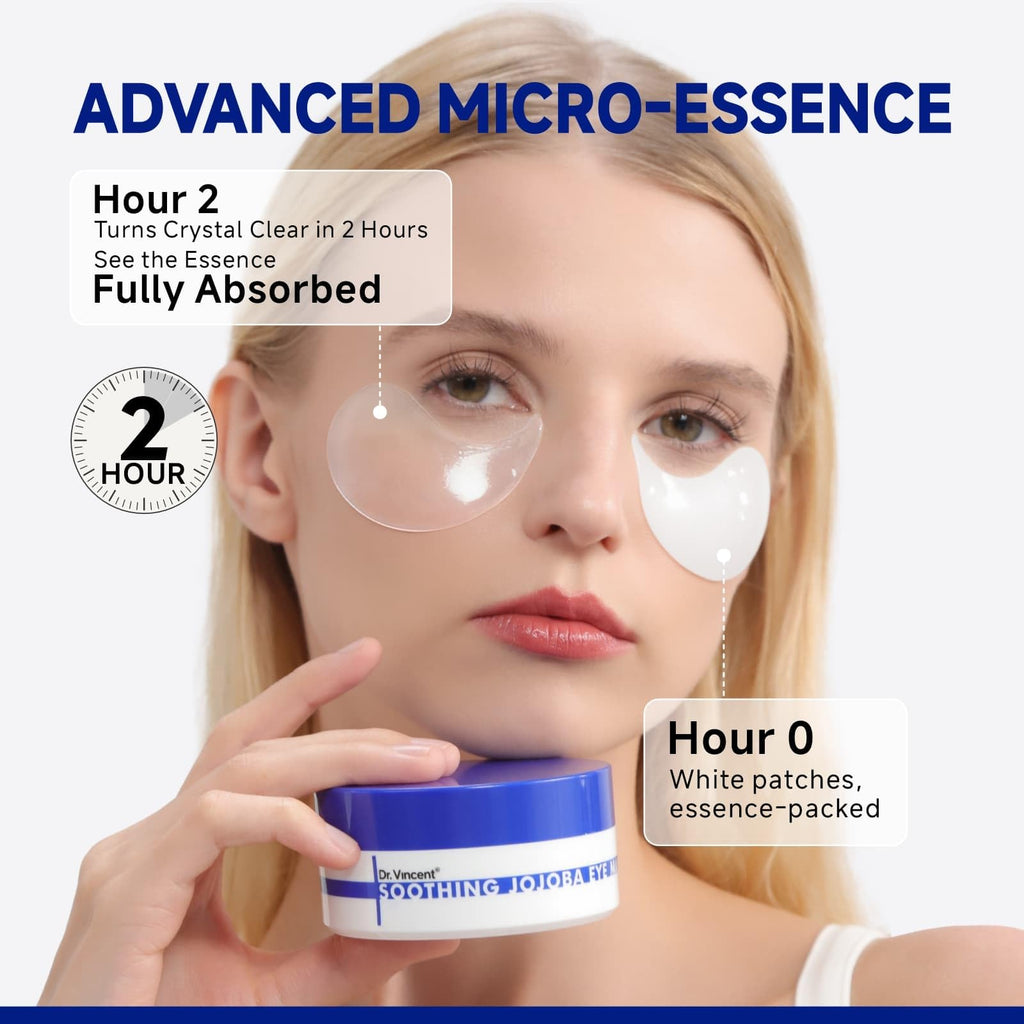 Dr Vincent Peptide Jojoba Under Eye Patches – Collagen Eye Mask for Dark Circles & Puffiness