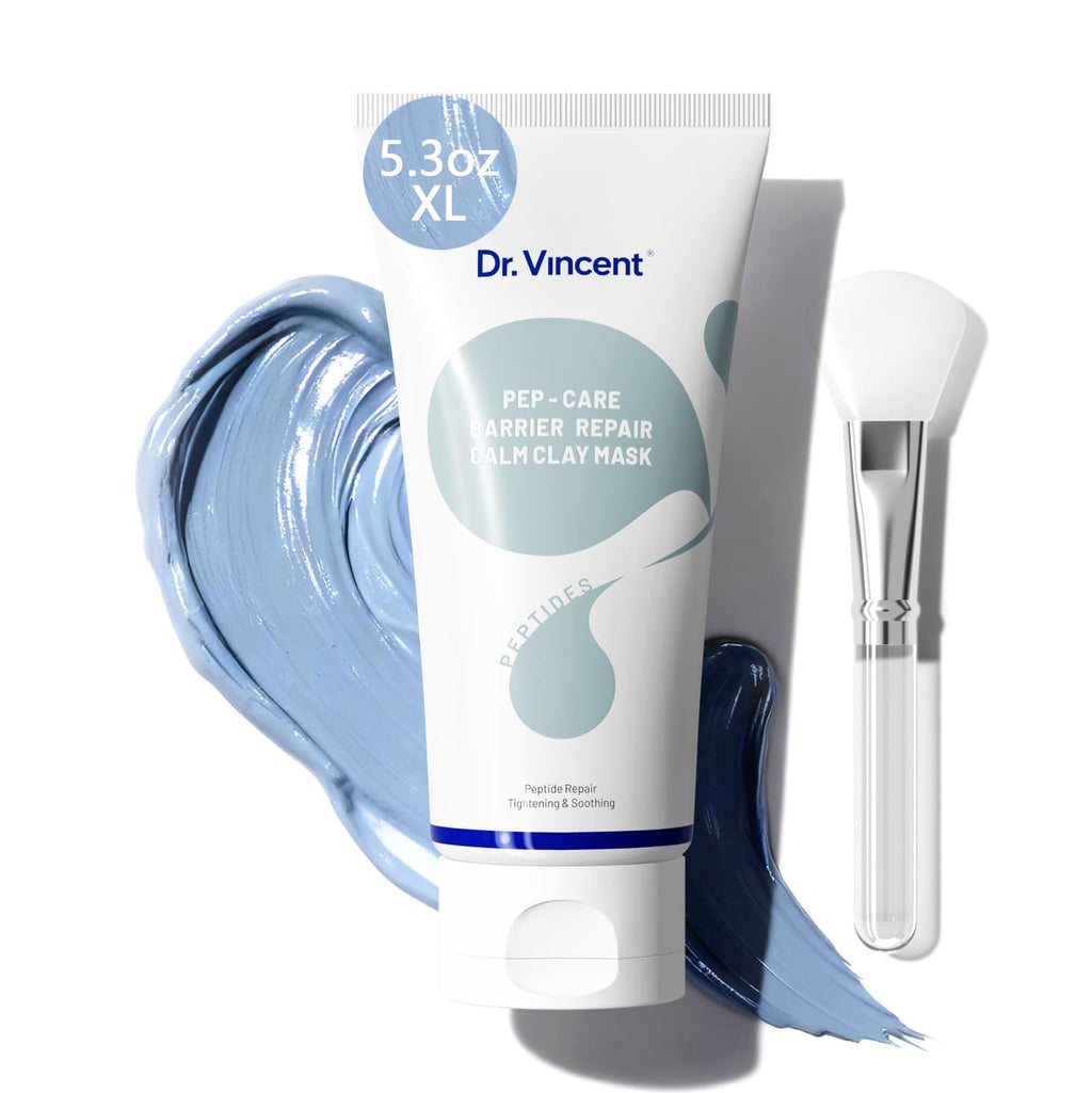 Dr Vincent Deep Pore Cleansing Blue Clay Mask for Face – 5.3 oz Large with Niacinamide