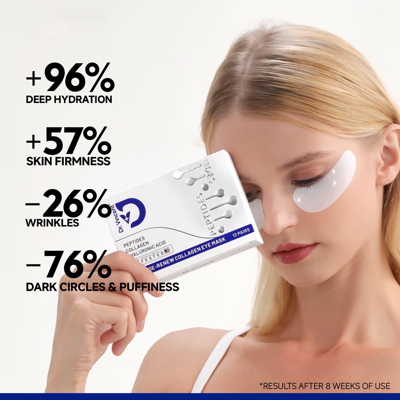 Dr Vincent Peptide Under Eye Patches – Firming, Reduces Dark Circles & Puffiness