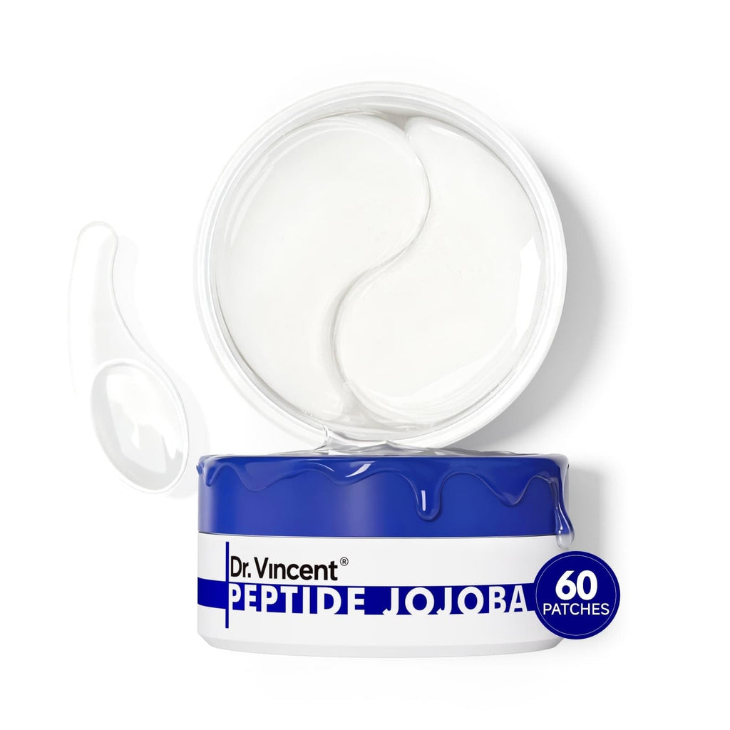 Dr Vincent Peptide Jojoba Under Eye Patches – Collagen Eye Mask for Dark Circles & Puffiness