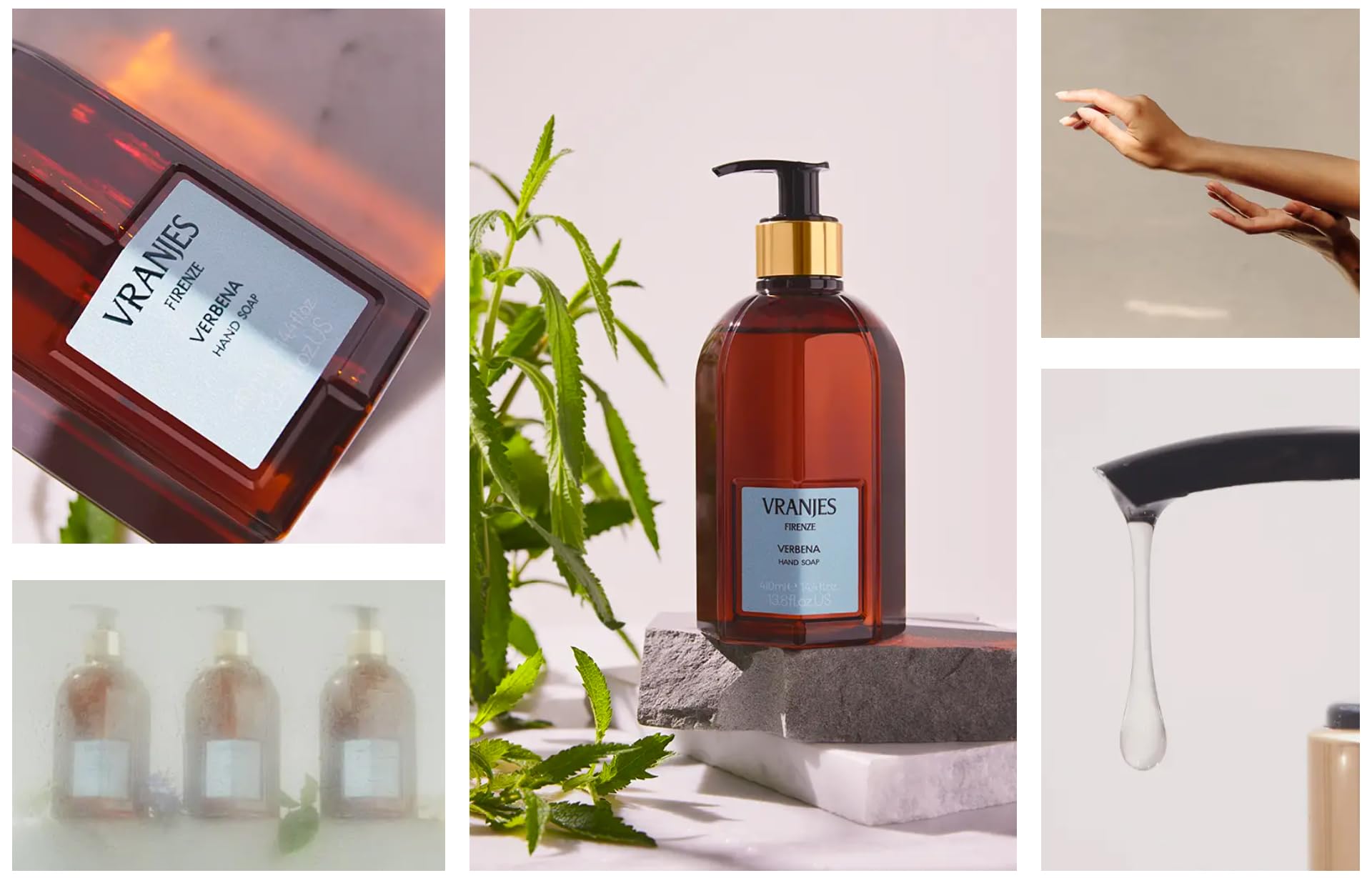 Dr. Vranjes Verbena Hand Soap – 410 ml | Moisturizing Liquid Hand Wash with Shea, Citrus, Green Tea & Musk | Made in Italy