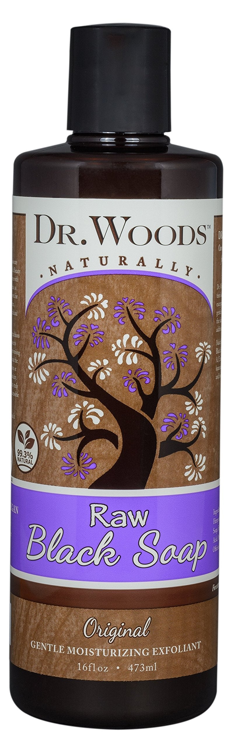 Dr. Woods Raw Liquid Black Soap with Organic Shea Butter – Gentle Exfoliant & Multi-Use Cleanser, 16 oz x 2