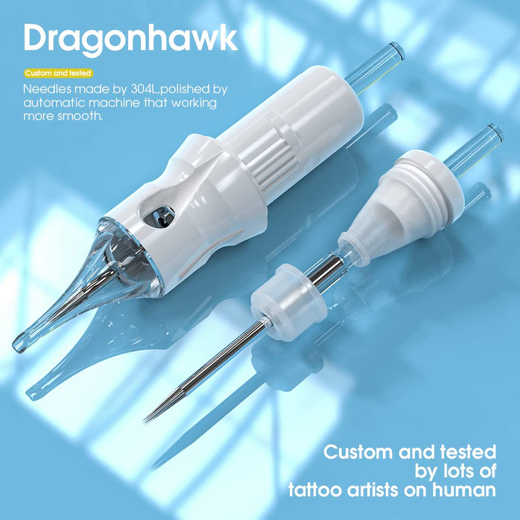 Dragonhawk Tattoo Cartridges Needles Kit – 50Pcs Mixed RL Sizes 1003RL to 1011RL | Dragonhawk