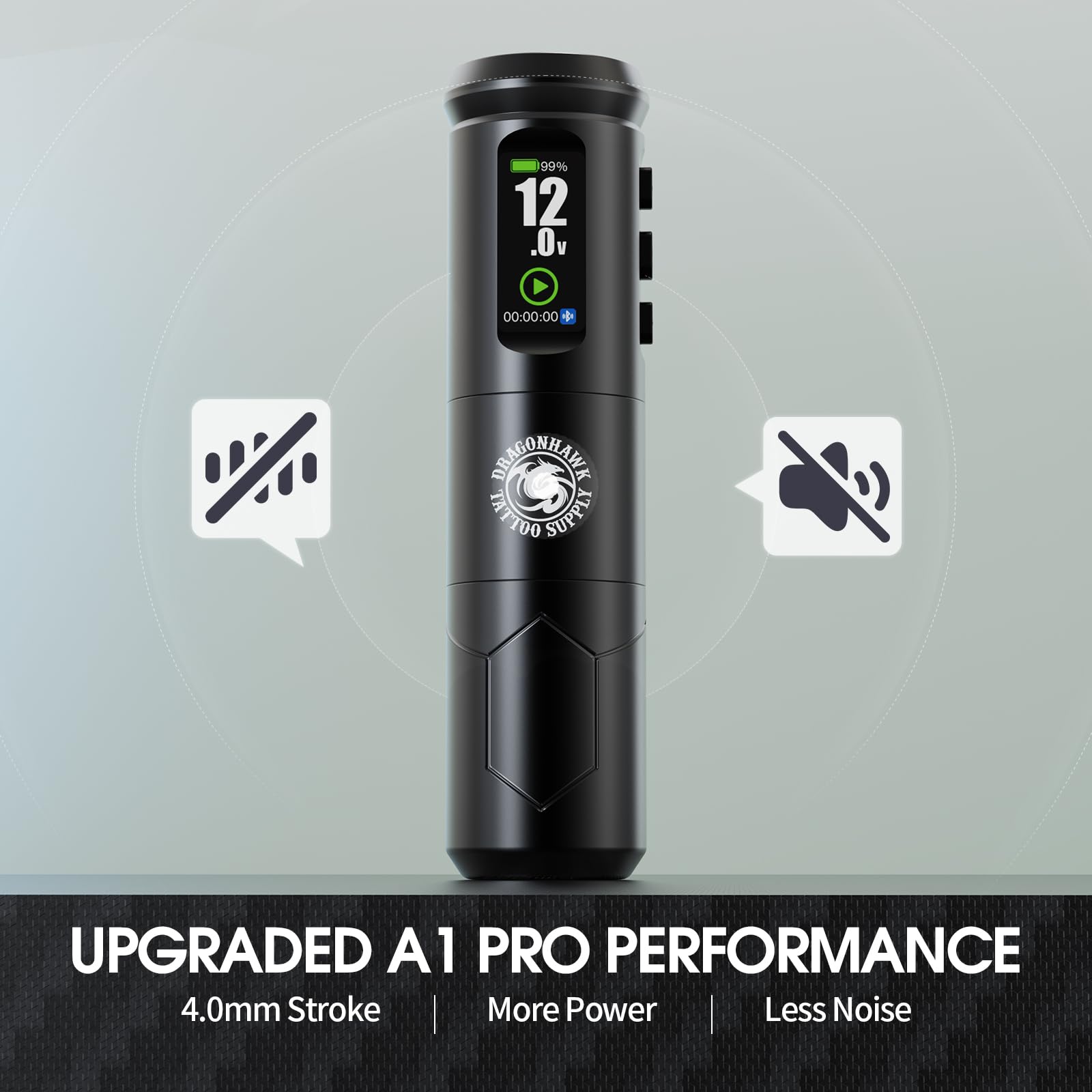 Dragonhawk A1 Pro Tattoo Kit Cordless – Complete Pro Set with 2 Batteries for Beginners