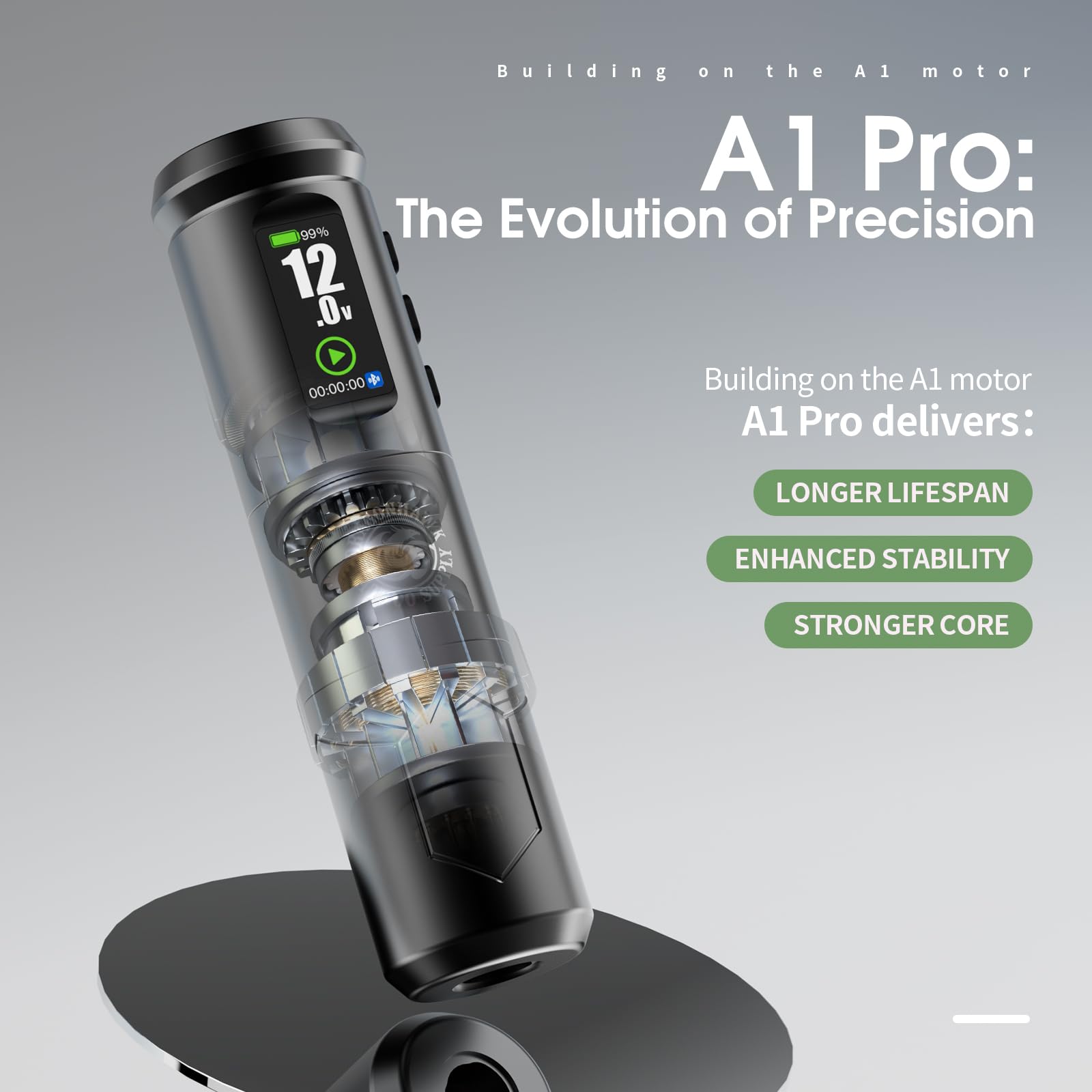 Dragonhawk A1 Pro Tattoo Kit Cordless – Complete Pro Set with 2 Batteries for Beginners