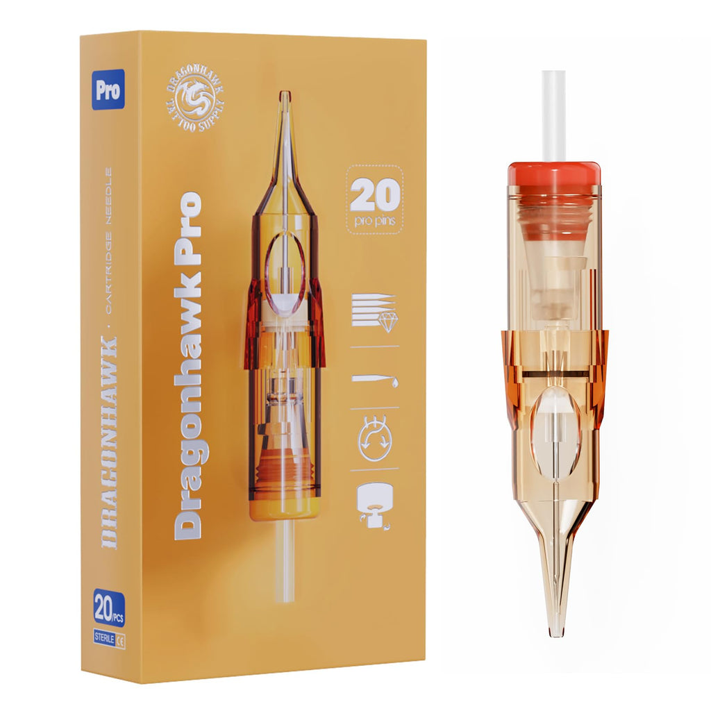 Dragonhawk Pro 0601RL Round Liner Cartridges – 20Pcs Disposable for Pro Artists