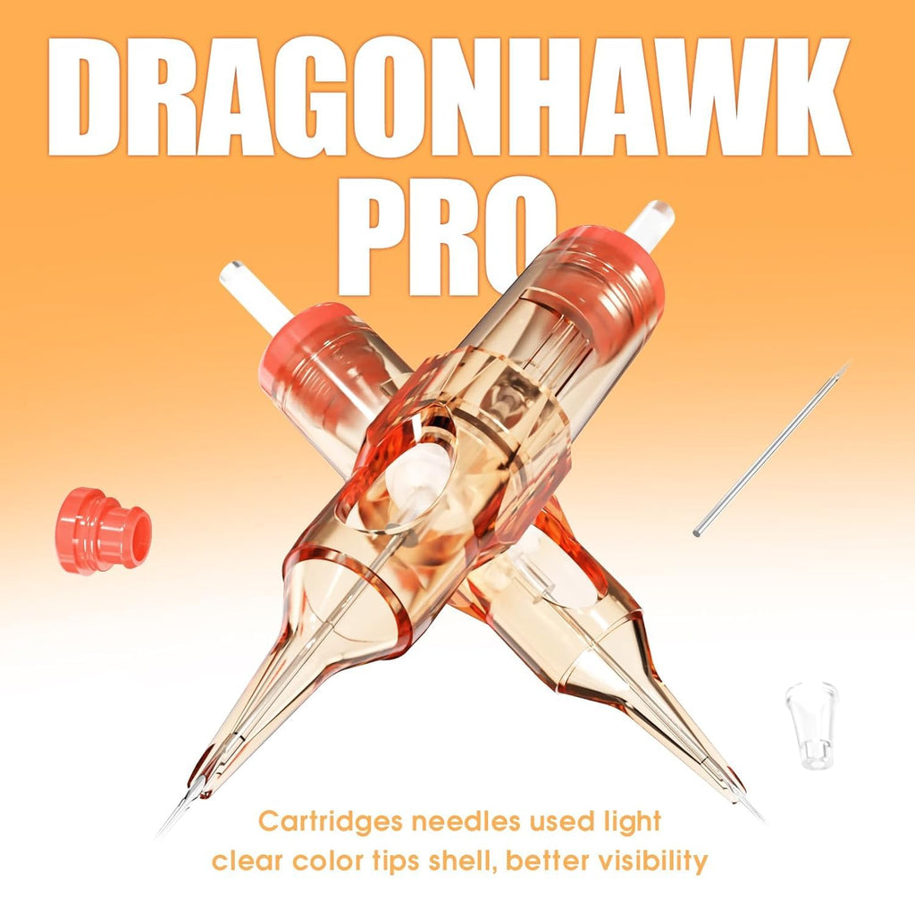 Dragonhawk Pro 0601RL Round Liner Cartridges – 20Pcs Disposable for Pro Artists