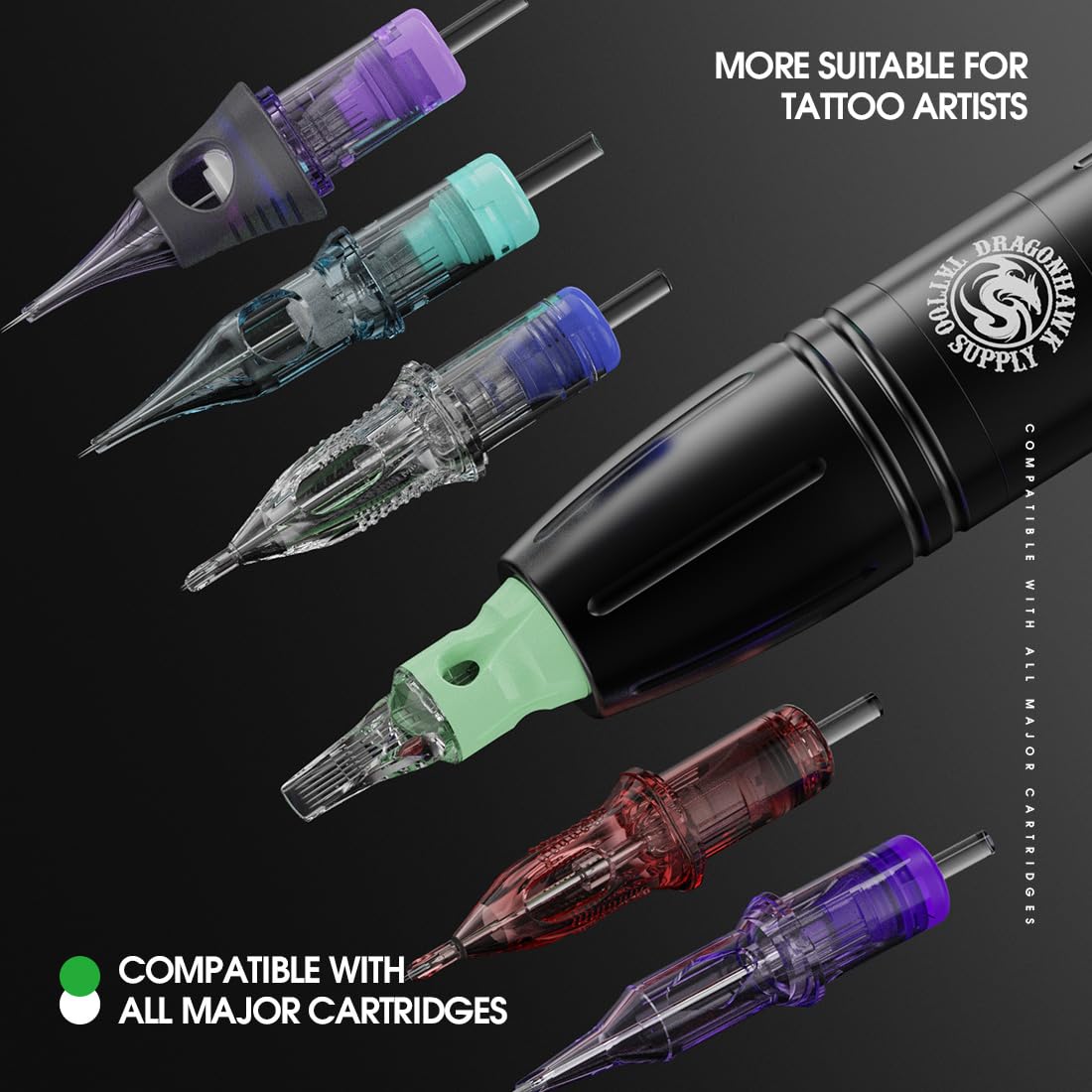Dragonhawk S11 Cordless Tattoo Kit – Tattoo Pen with Battery Power Supply