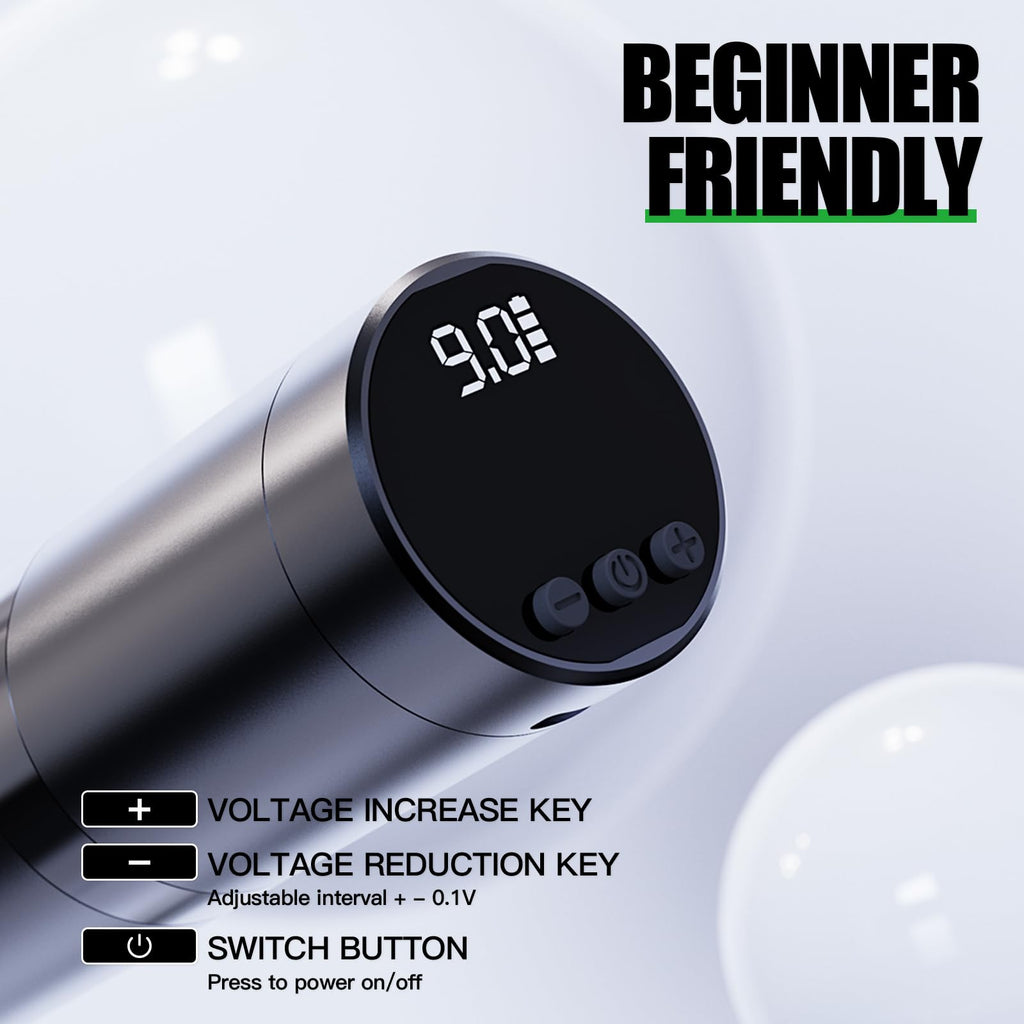Dragonhawk X3 Wireless Tattoo Kit – Beginner Complete Tattoo Gun, Cartridges & Practice Skin