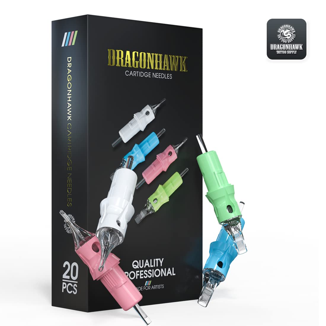 Dragonhawk Tattoo Cartridges by Dragonhawklabs – 50Pcs Mixed Sizes (1207RM–1215RM)