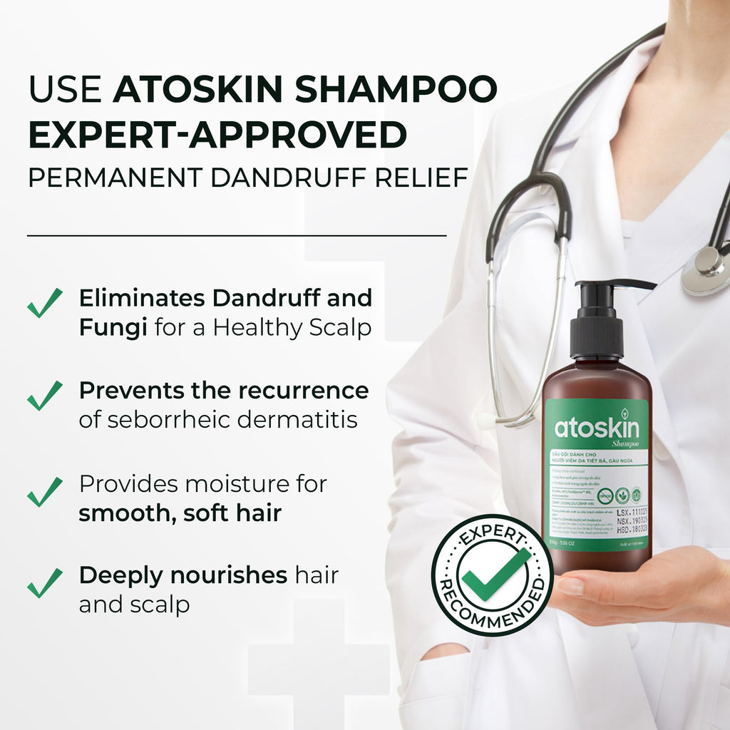 Dr. Atoskin Shampoo for Seborrheic Dermatitis – Oil Control & Scalp Comfort (6.8 oz)