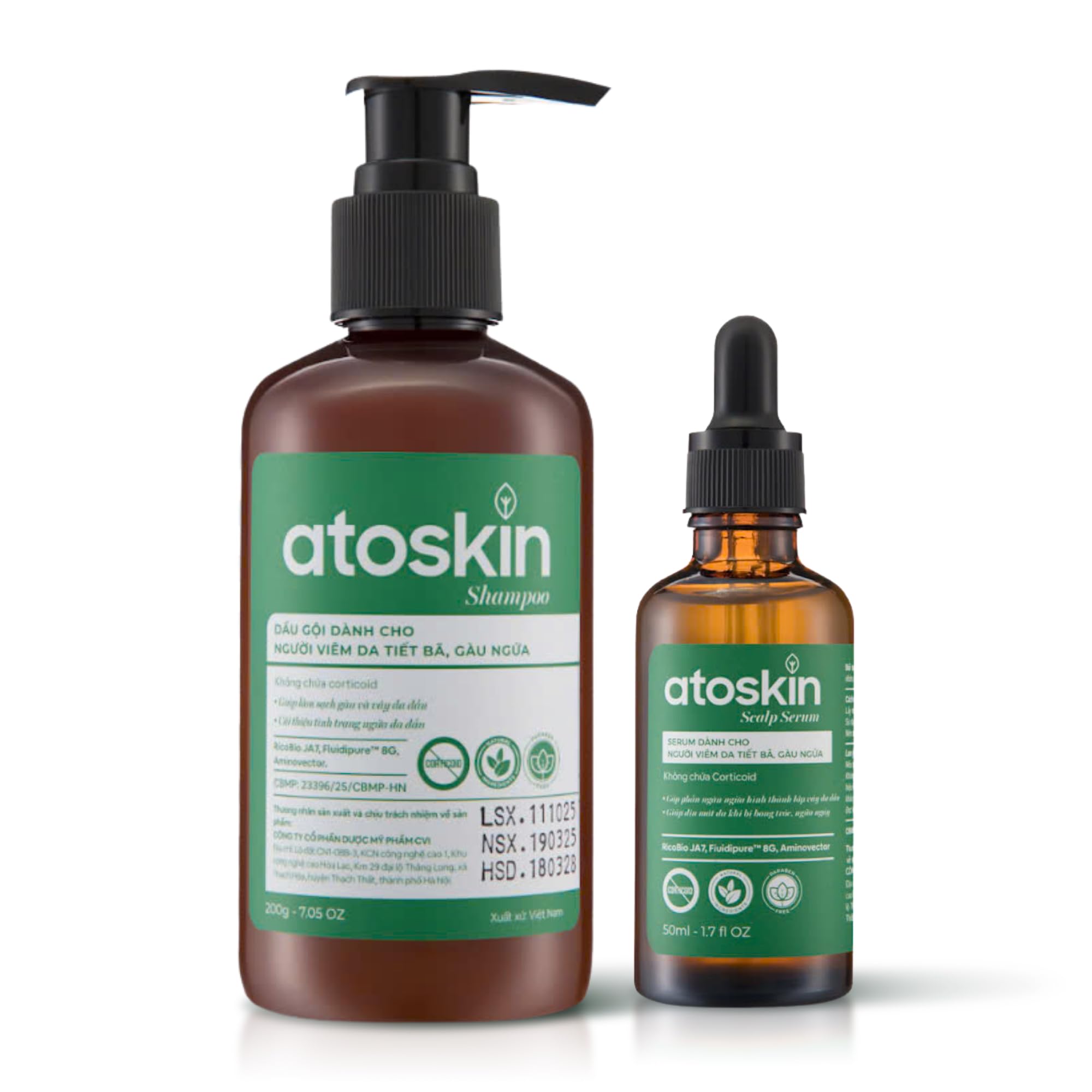 dr.atoskin Scalp Serum (3 Pack) for Seborrheic Dermatitis – Botanical Extracts, Zinc PCA & Aquaxyl