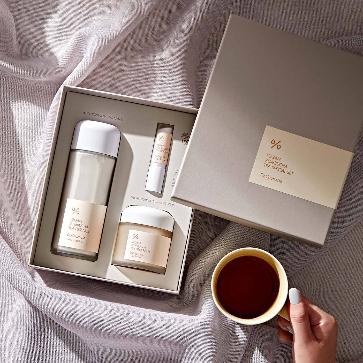 Dr.Ceuracle Vegan Kombucha Tea Essence & Gel Cream – Holiday Korean Skincare Gift Set (Special Set)