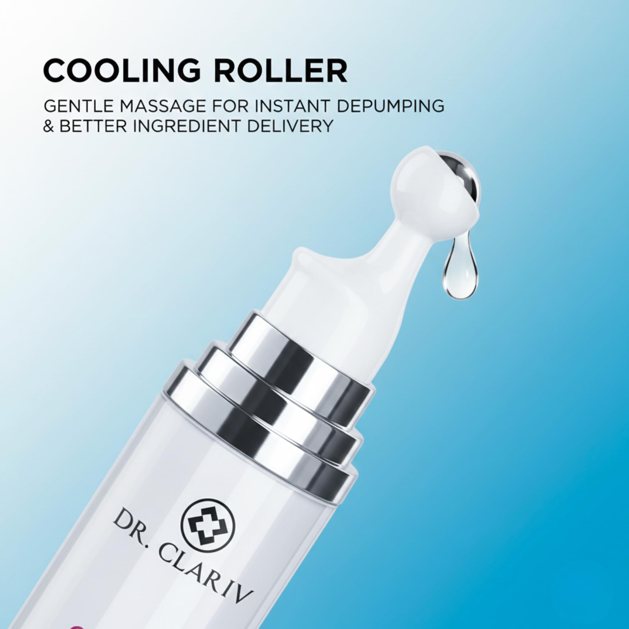 DR. CLARIV Caffeine 5% + Bakuchiol Eye Serum – Roll-On for Dark Circles & Puffiness (Argireline, GHK-Cu), 20ml