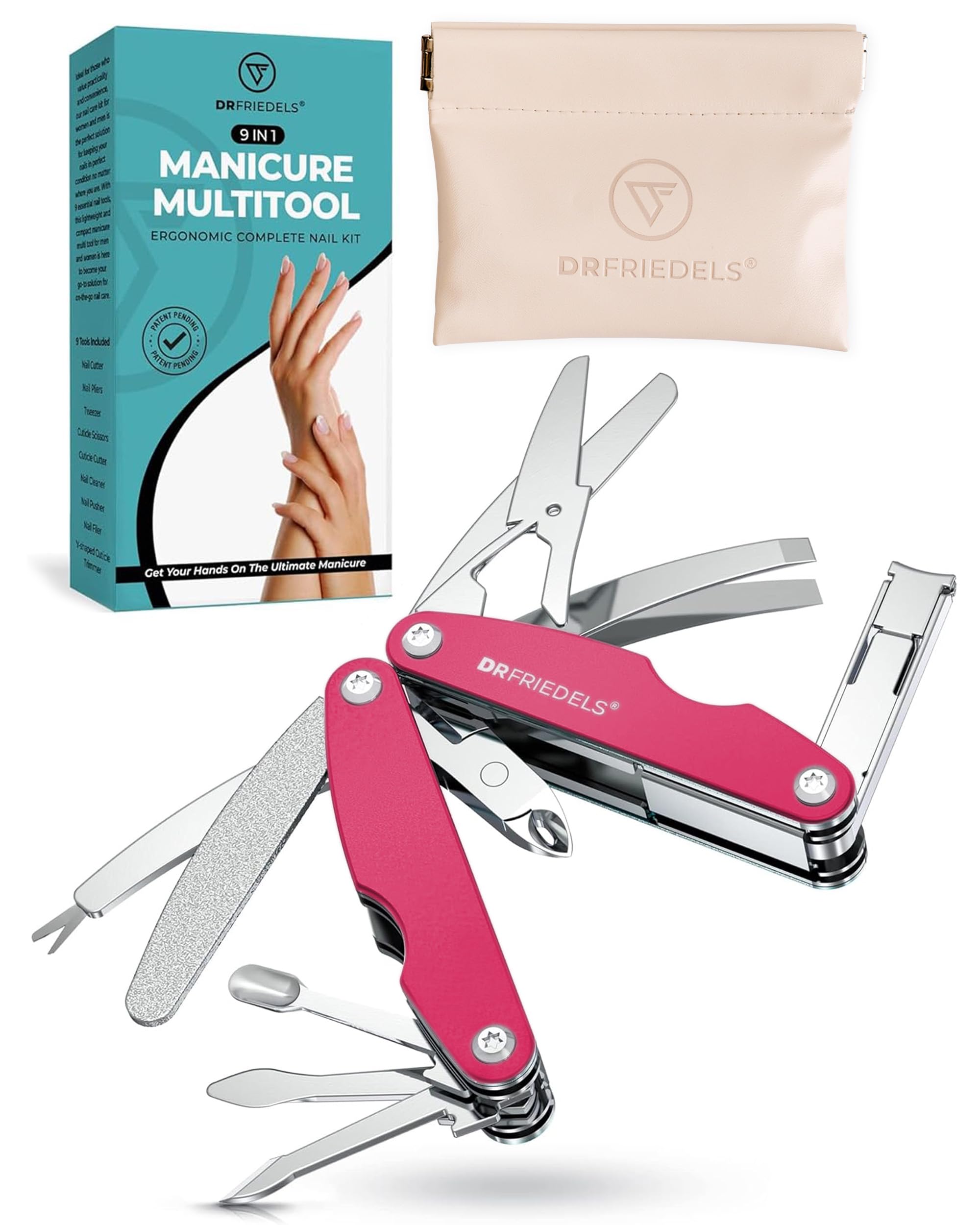 DRFRIEDELS 9-in-1 Manicure & Pedicure Kit — Professional Nail Care Tools