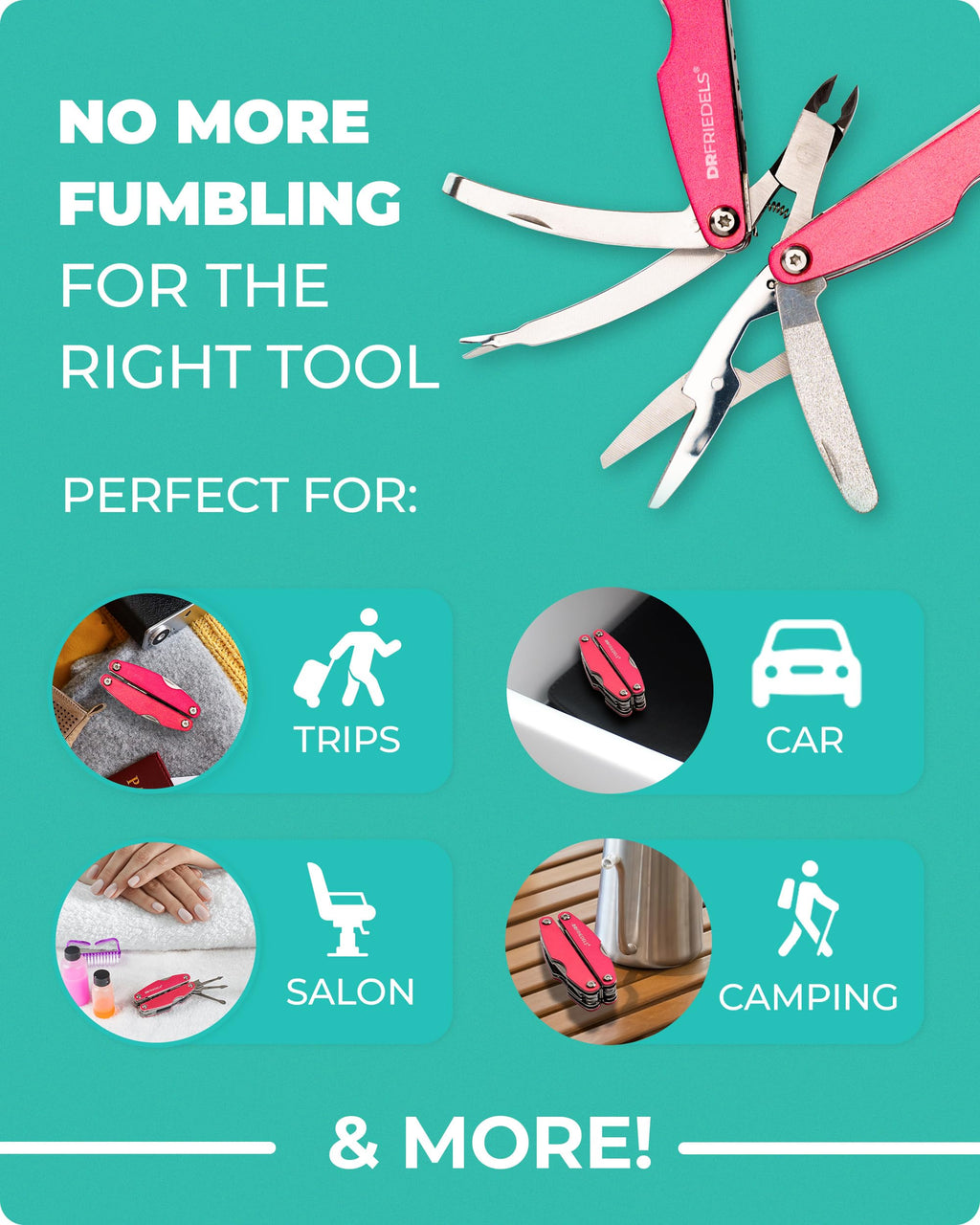DRFRIEDELS 9-in-1 Manicure & Pedicure Kit — Professional Nail Care Tools