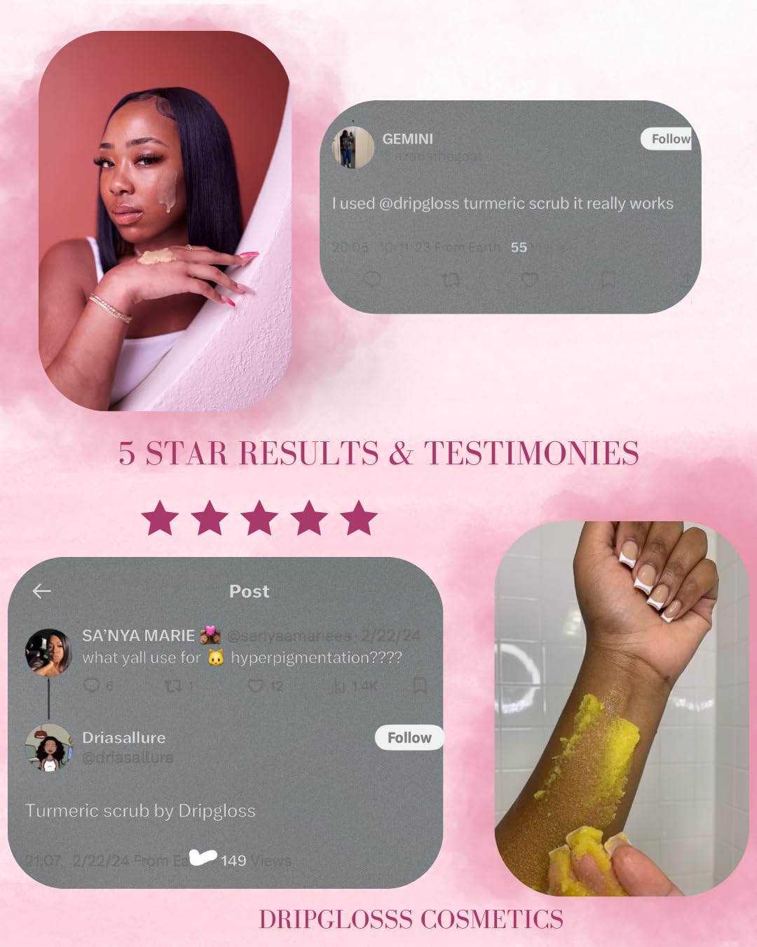 Dripglosss Brighten Me Scrub – Turmeric Sugar Scrub for Bikini Line & Inner Thighs (8 oz)