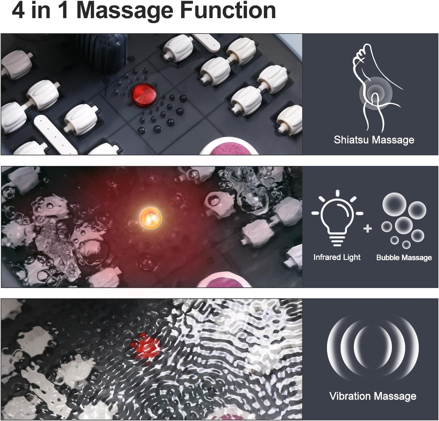Drizo Foot Spa Massager with Heat, Bubbles, Infrared Light & 22 Shiatsu Rollers | Tea Tree Oil Salt Soak