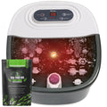 Drizo Foot Spa Massager with Heat, Bubbles, Infrared Light & 22 Shiatsu Rollers | Tea Tree Oil Salt Soak