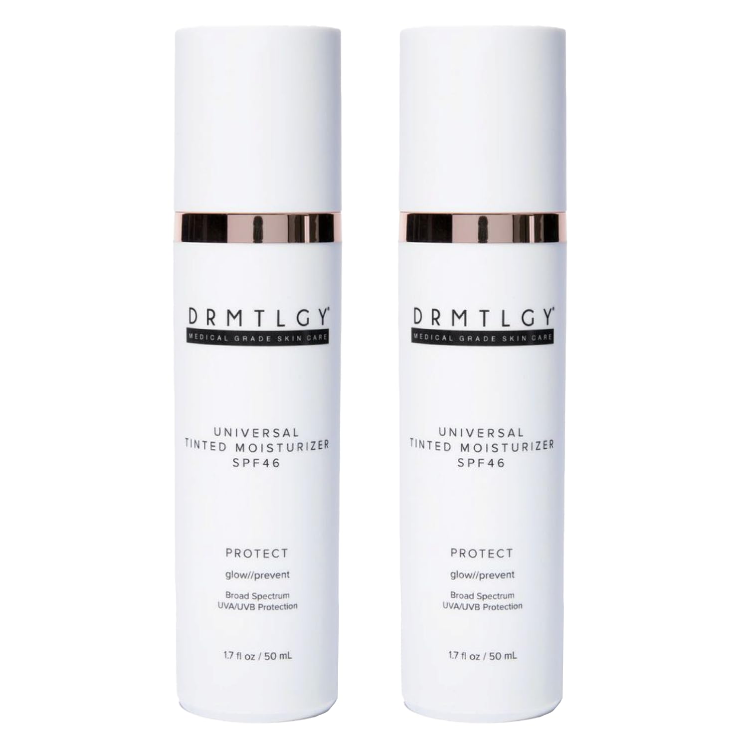 DRMTLGY Anti-Aging Tinted Moisturizer SPF 46 – Universal Tint, Light Coverage Dewy Sunscreen (2 pack, 1.7 oz each)