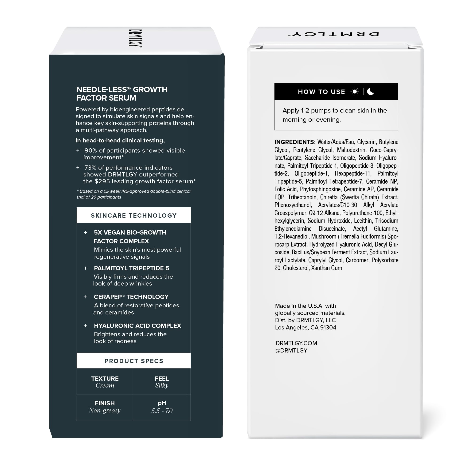 DRMTLGY Needle-less Growth Factor Serum | Multi-Peptide & Hyaluronic Acid for Firming
