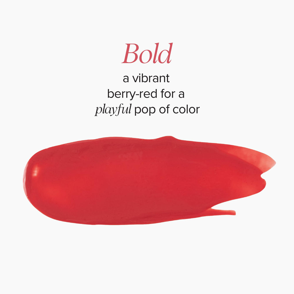 DRMTLGY Lip Silk SPF 40 Bold – Tinted Lip Balm, Gloss, Oil with Mineral Sunscreen