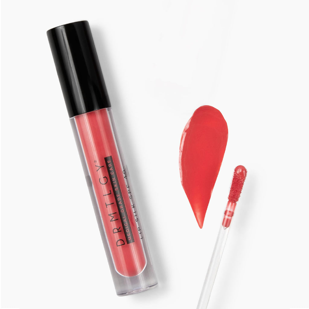 DRMTLGY Lip Silk SPF 40 Bold – Tinted Lip Balm, Gloss, Oil with Mineral Sunscreen