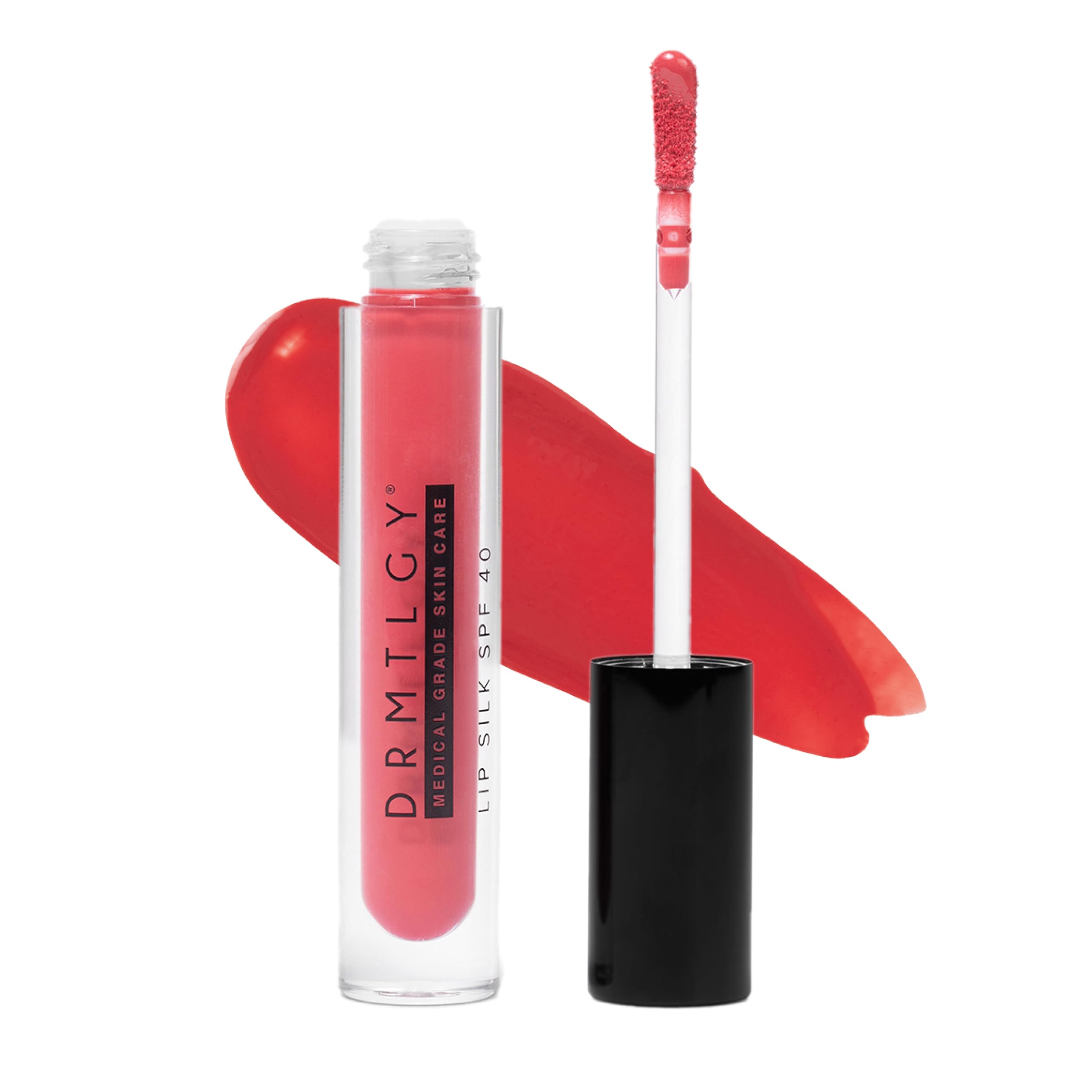 DRMTLGY Lip Silk SPF 40 Bold – Tinted Lip Balm, Gloss, Oil with Mineral Sunscreen
