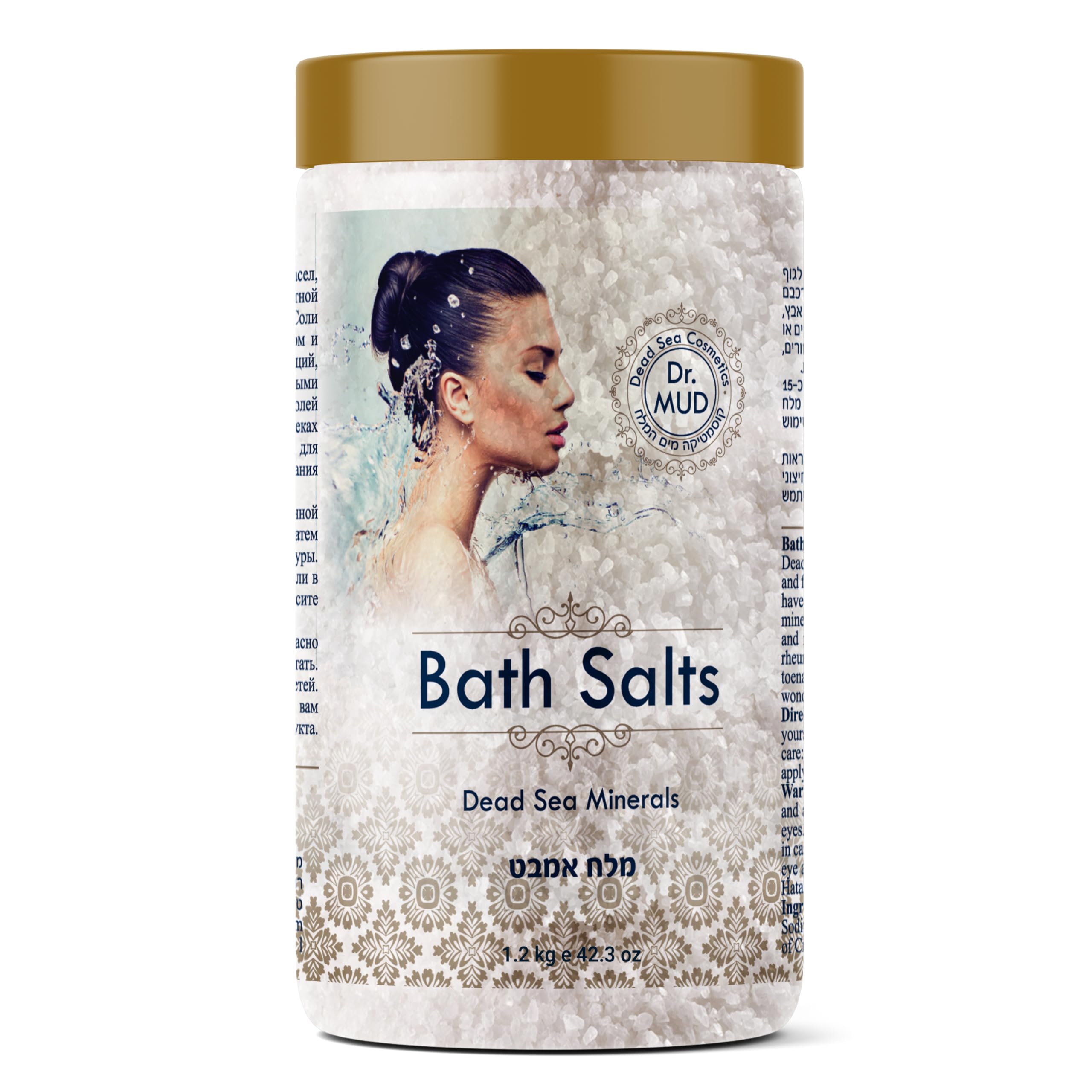 DR.MUD Dead Sea Salt Bath Soak – 100% Mineral-Rich, Fragrance-Enhanced Exfoliating Bath Salt (42.3 oz)
