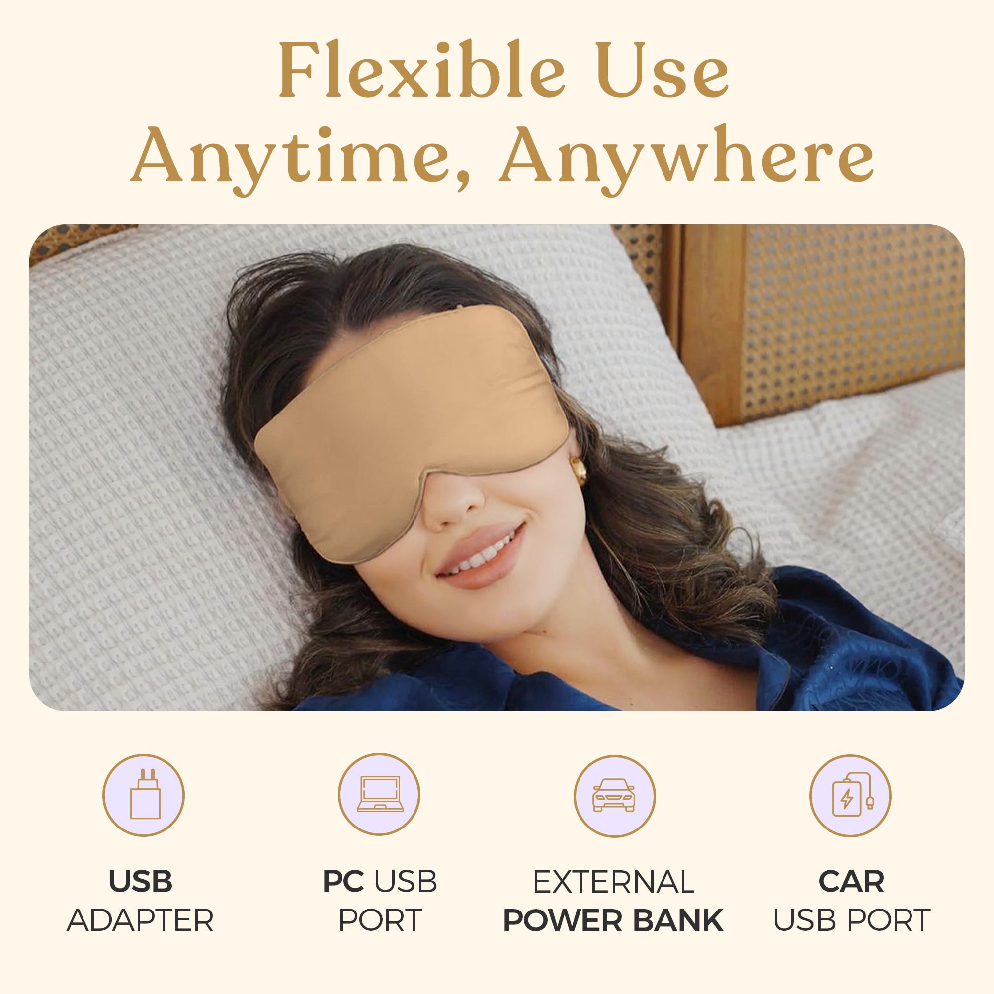DROP OF DIVINITI Heated Eye Mask | Dry Eye Relief, Stye & Warm Eye Compress – Champagne