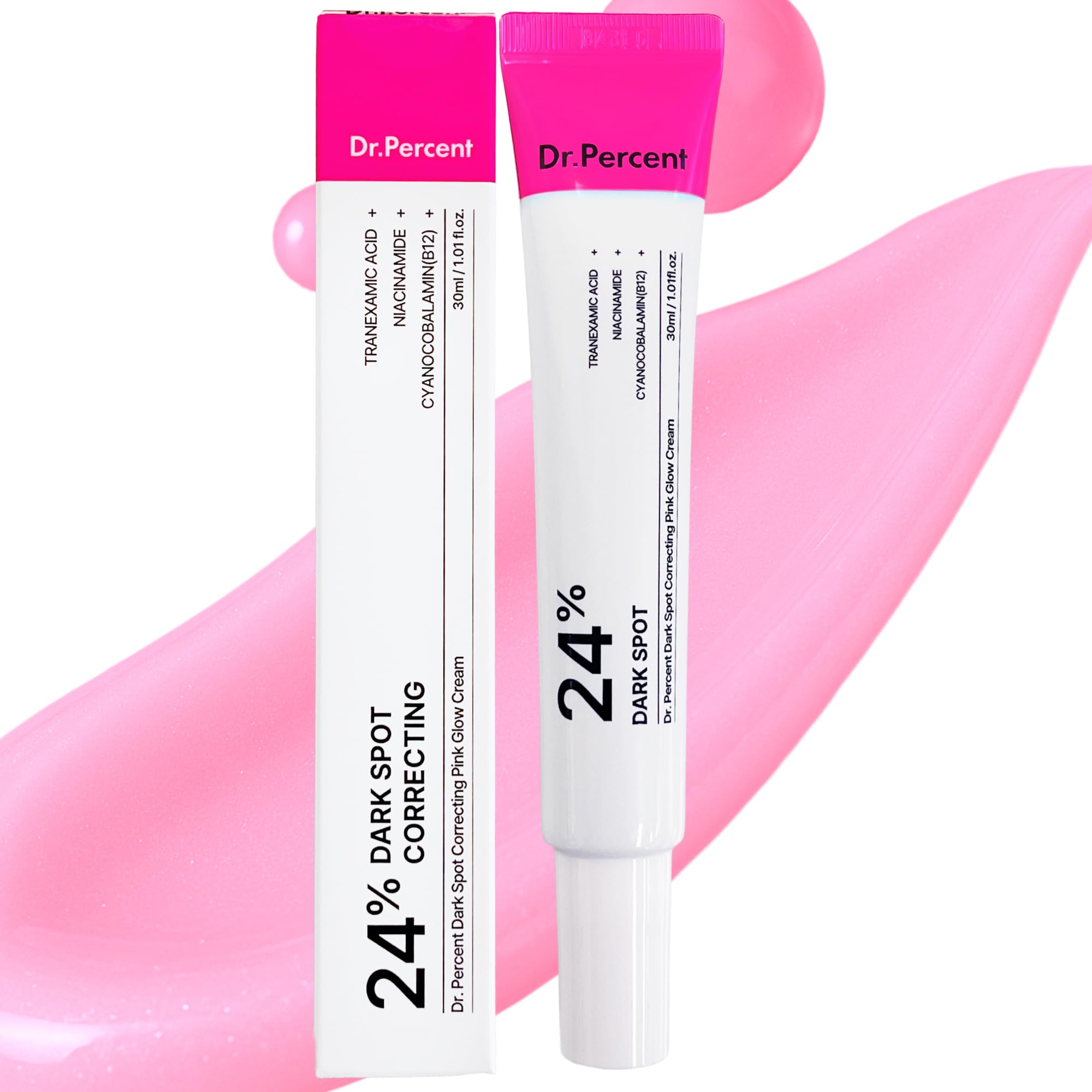 Dr.Percent Dark Spot 24% Correcting Pink Glow Cream — Tranexamic Acid 6%, Niacinamide 5%