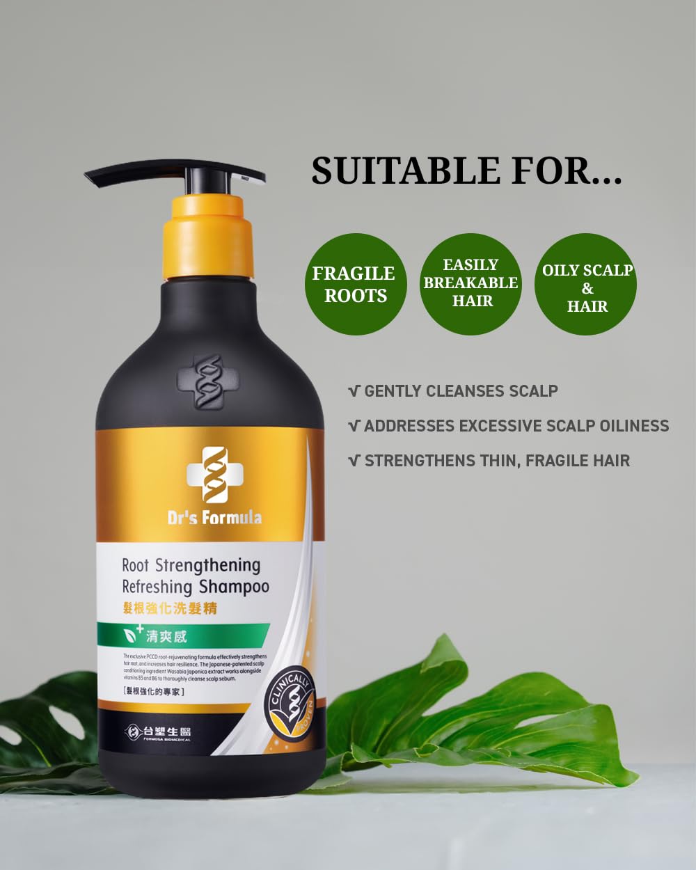 Dr's Formula Root Strengthening Shampoo – Oily Scalp Care, Volume & Rescue for Brittle Hair | 20.46 Fl Oz
