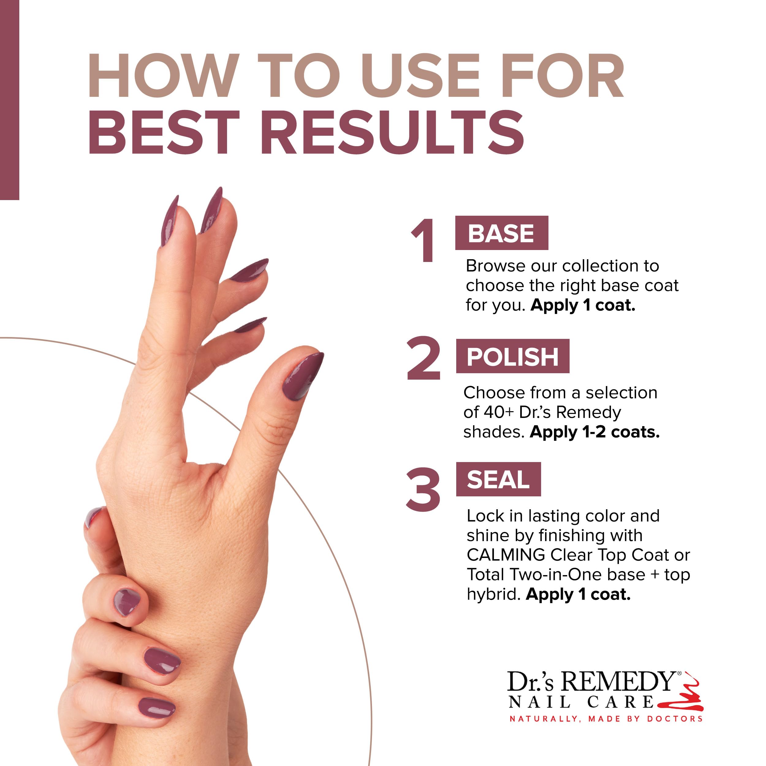 Dr.’s Remedy Enriched Nail Polish – BRAVE Berry | Non-Toxic, 24-Free, Doctor-Formulated