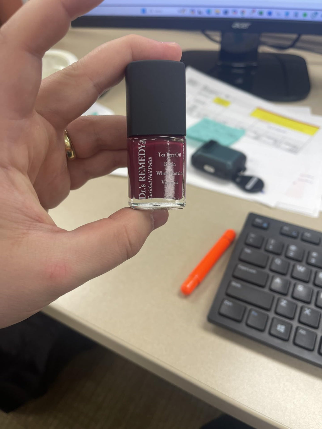 Dr.'s Remedy Enriched Nail Polish – Brave Berry with Base Coat Set (0.5 fl oz Each)