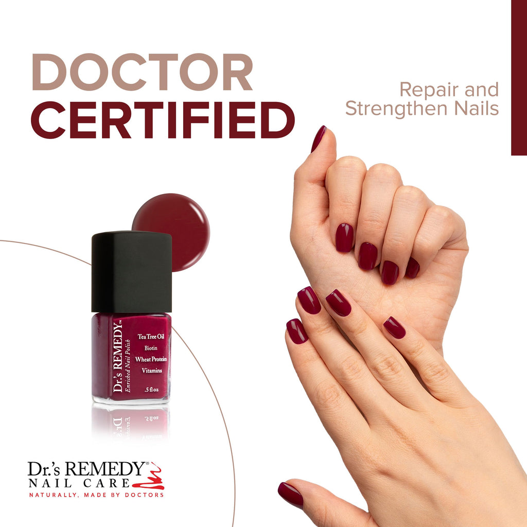 Dr.'s Remedy Enriched Nail Polish: Non-Toxic, 24-Free, Doctor-Formulated – BALANCE Brick Red