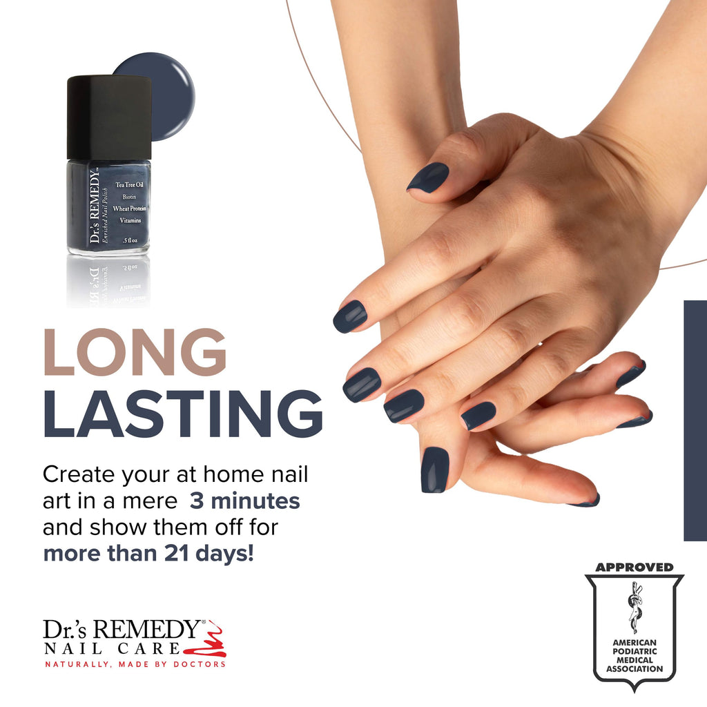 Dr.’s Remedy Enriched Nail Polish in DEVOTED Denim – 24-Free, Non-Toxic, All-Natural