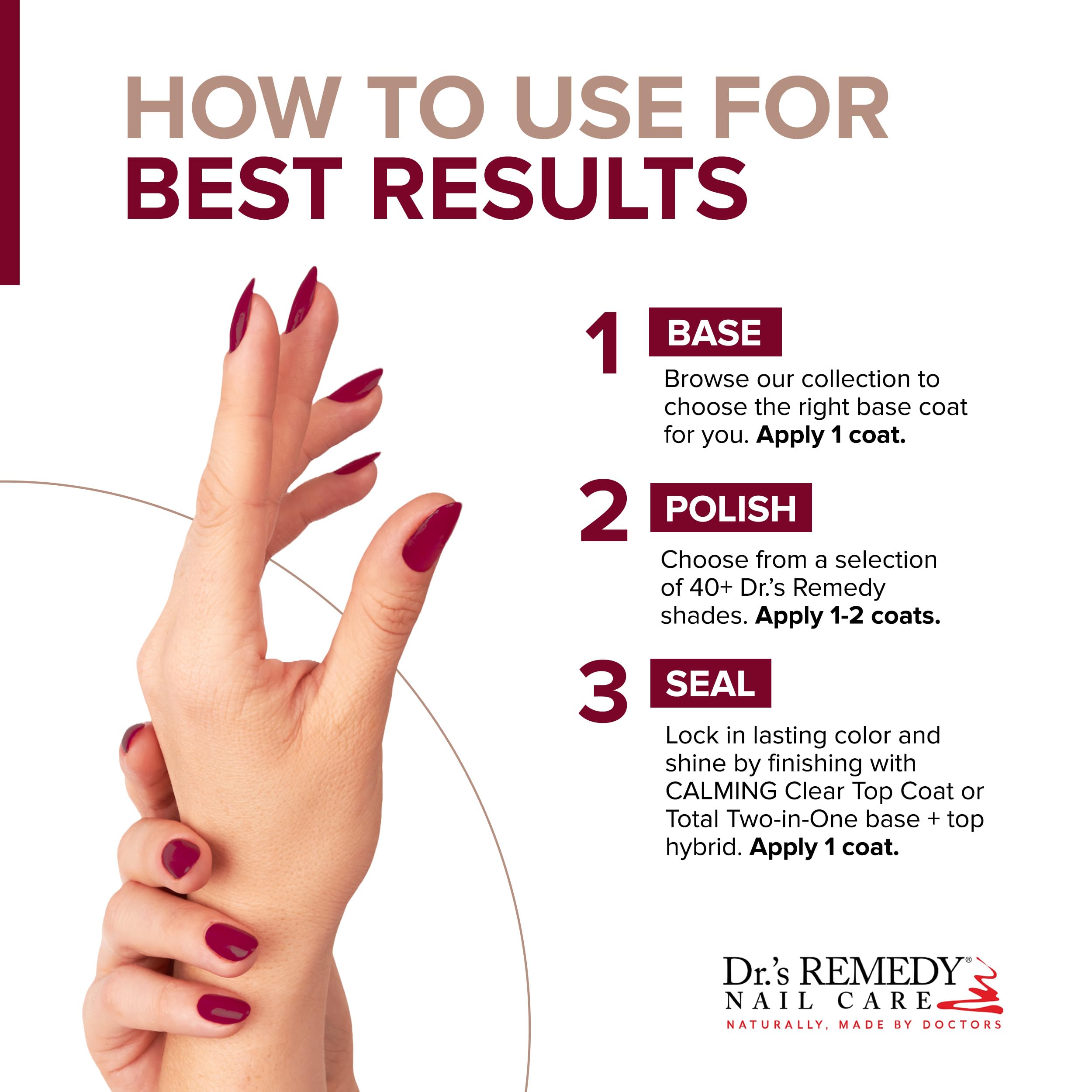 Dr.'s Remedy Enriched Nail Polish - Non-Toxic, All-Natural, 24-Free - Cheerful Cherry