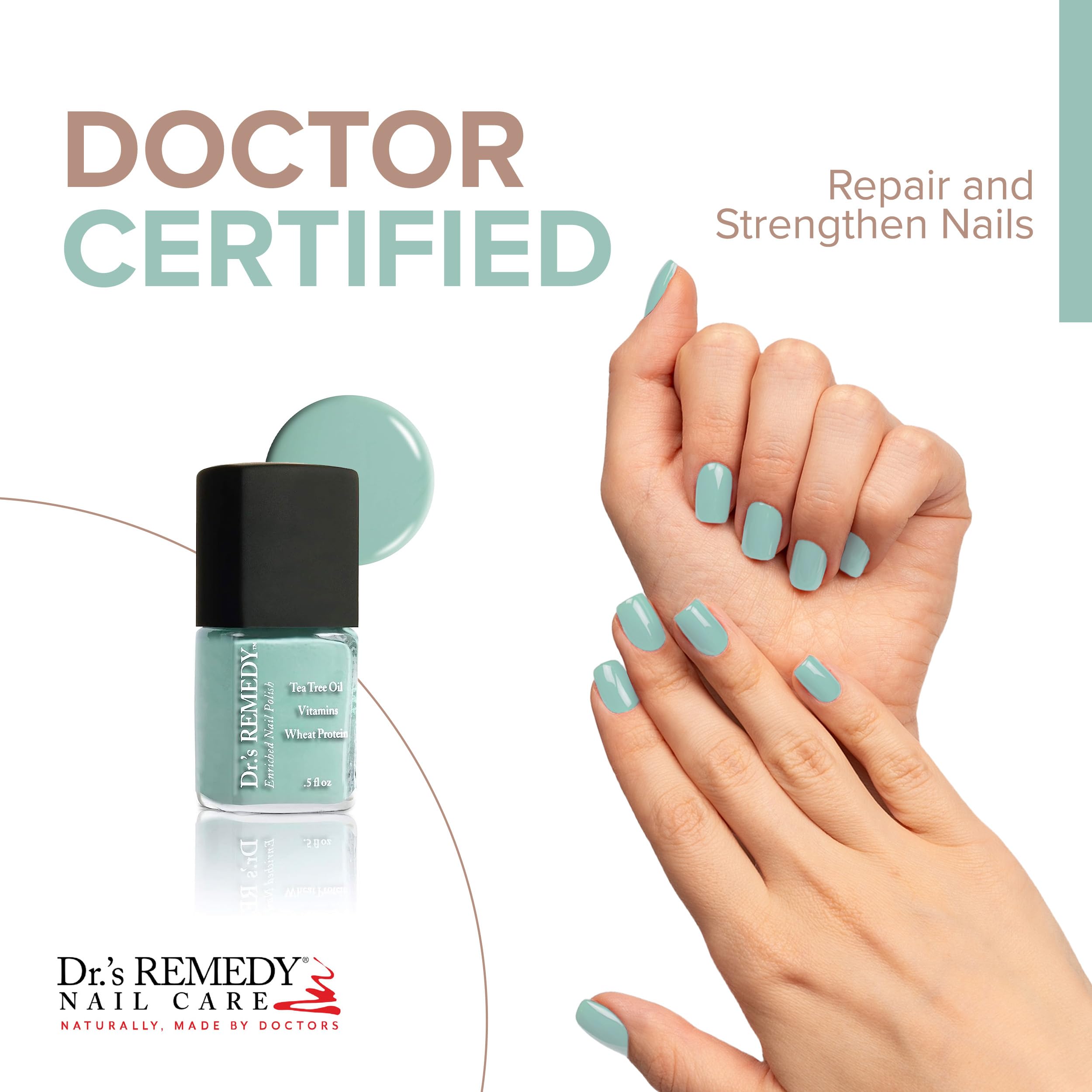 Dr.'s Remedy Enriched Nail Polish – 24-Free, Non-Toxic, Organic Turquoise
