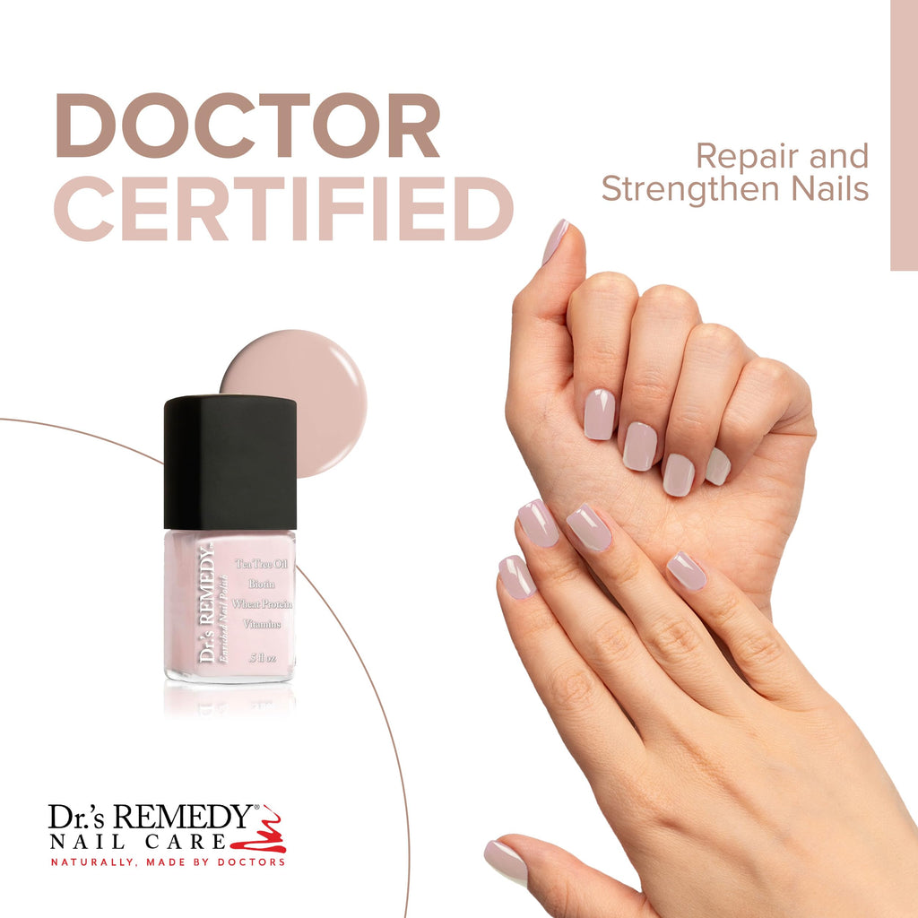 Dr.'s Remedy Enriched Nail Polish Pink – Non-Toxic, 24-Free, Strengthens & Protects